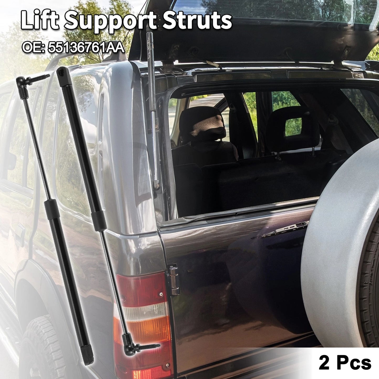 Rear Window Glass Lift Supports Struts No. 55136761AA for Jeep Grand Cherokee (2011–2021)