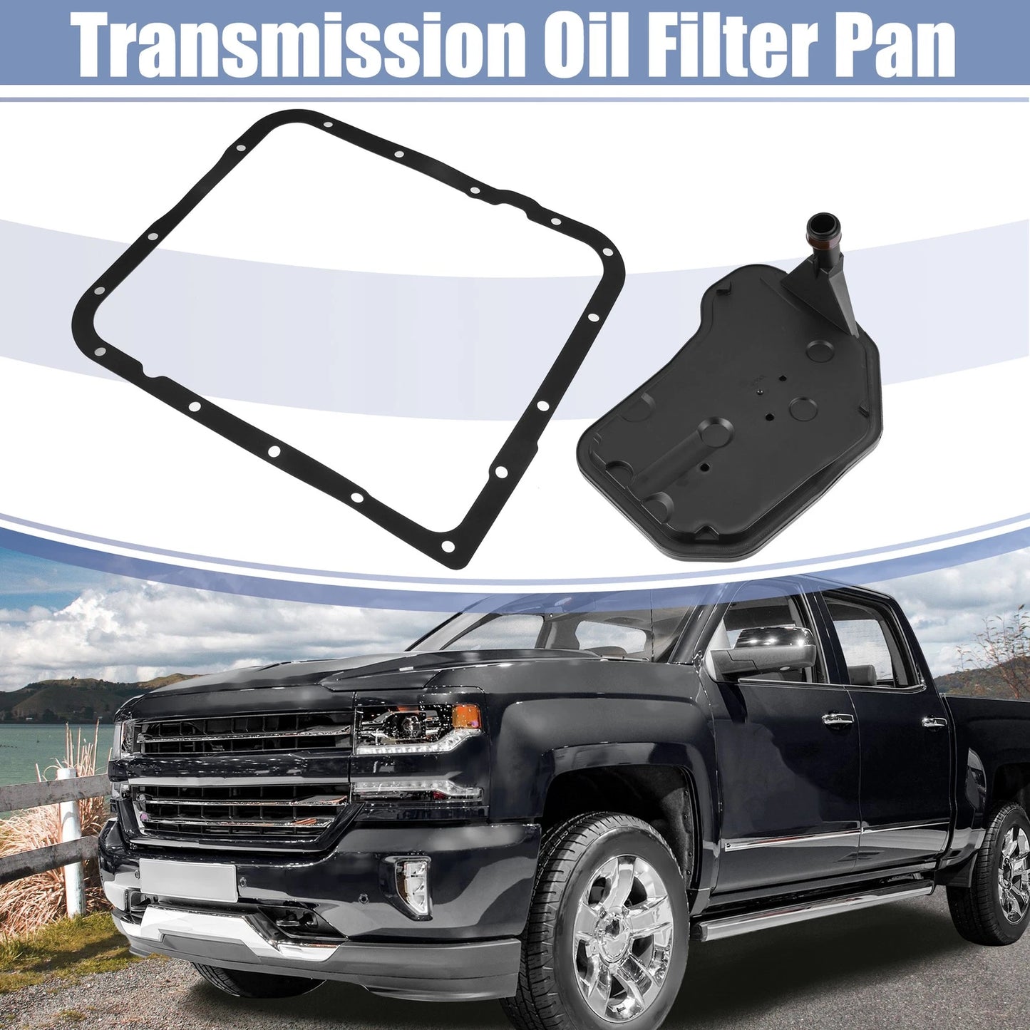 Set of 1 Transmission Filter Oil Pan Gasket Kit for Chevrolet Silverado (2007–2018)