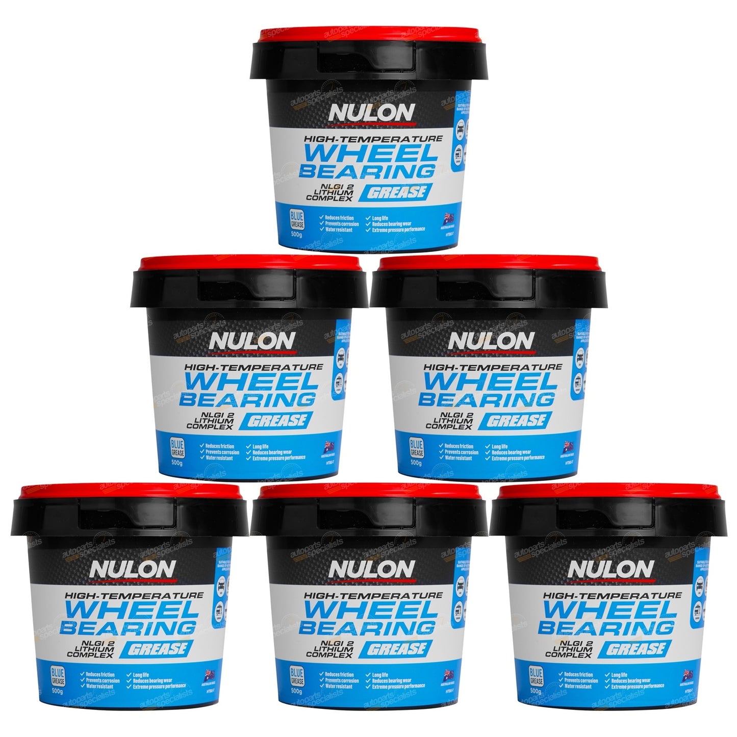 Set of 6 High Temperature Wheel Bearing Grease Tubs for Various Models