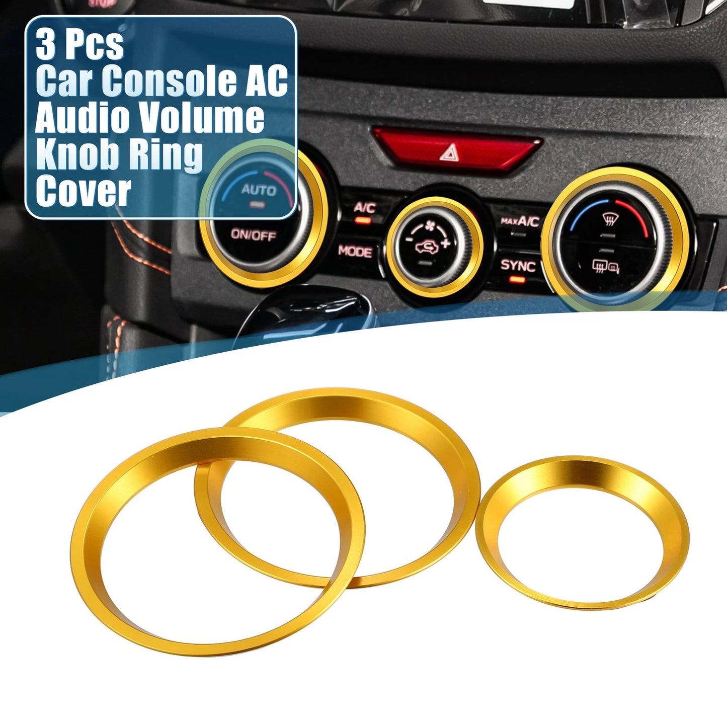 Set of 3 AC Knob Background Covers for Subaru Forester Impreza (2010–2020)