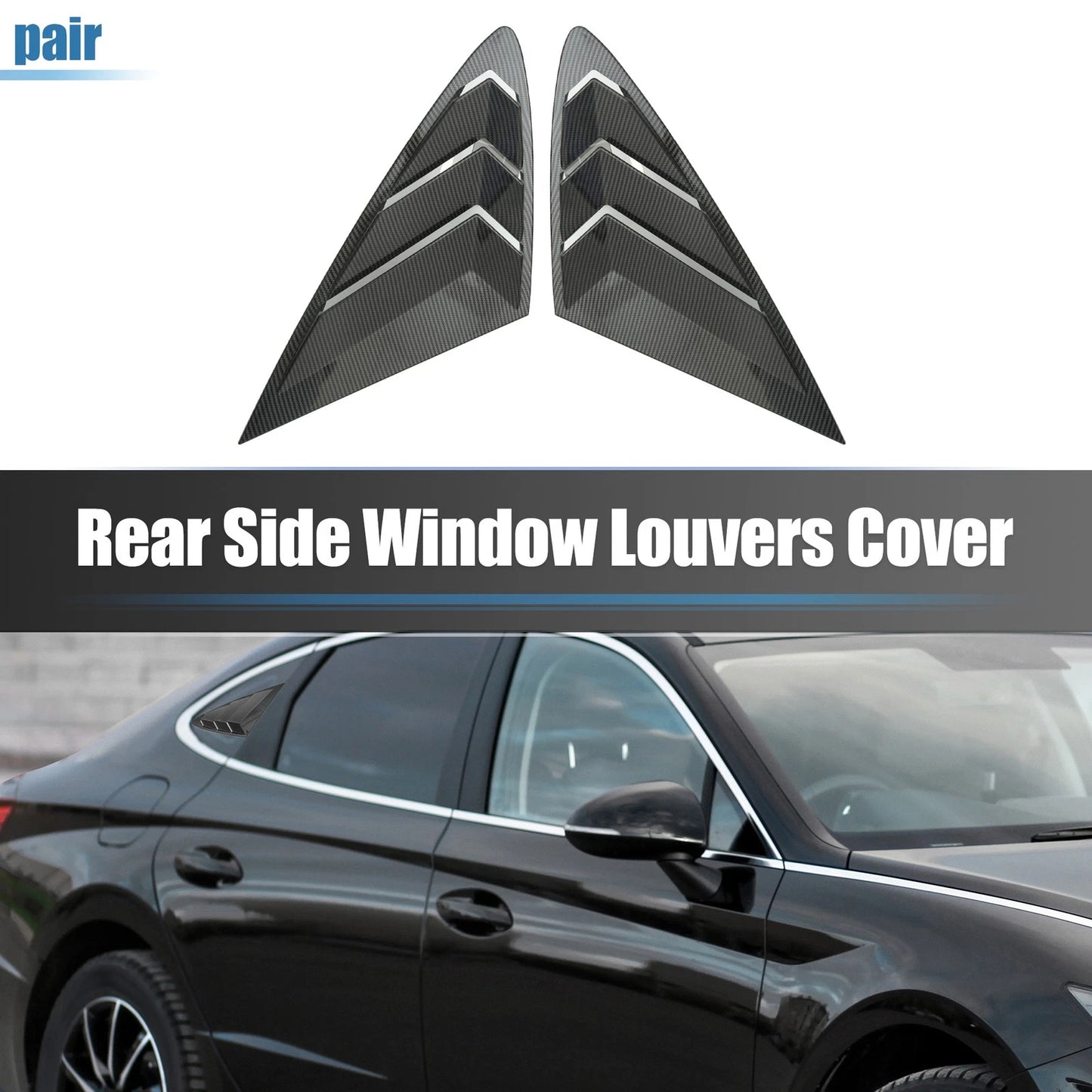 Pair of Rear Side Window Louver Shades Cover for Hyundai Sonata DN8 (2020–2022)