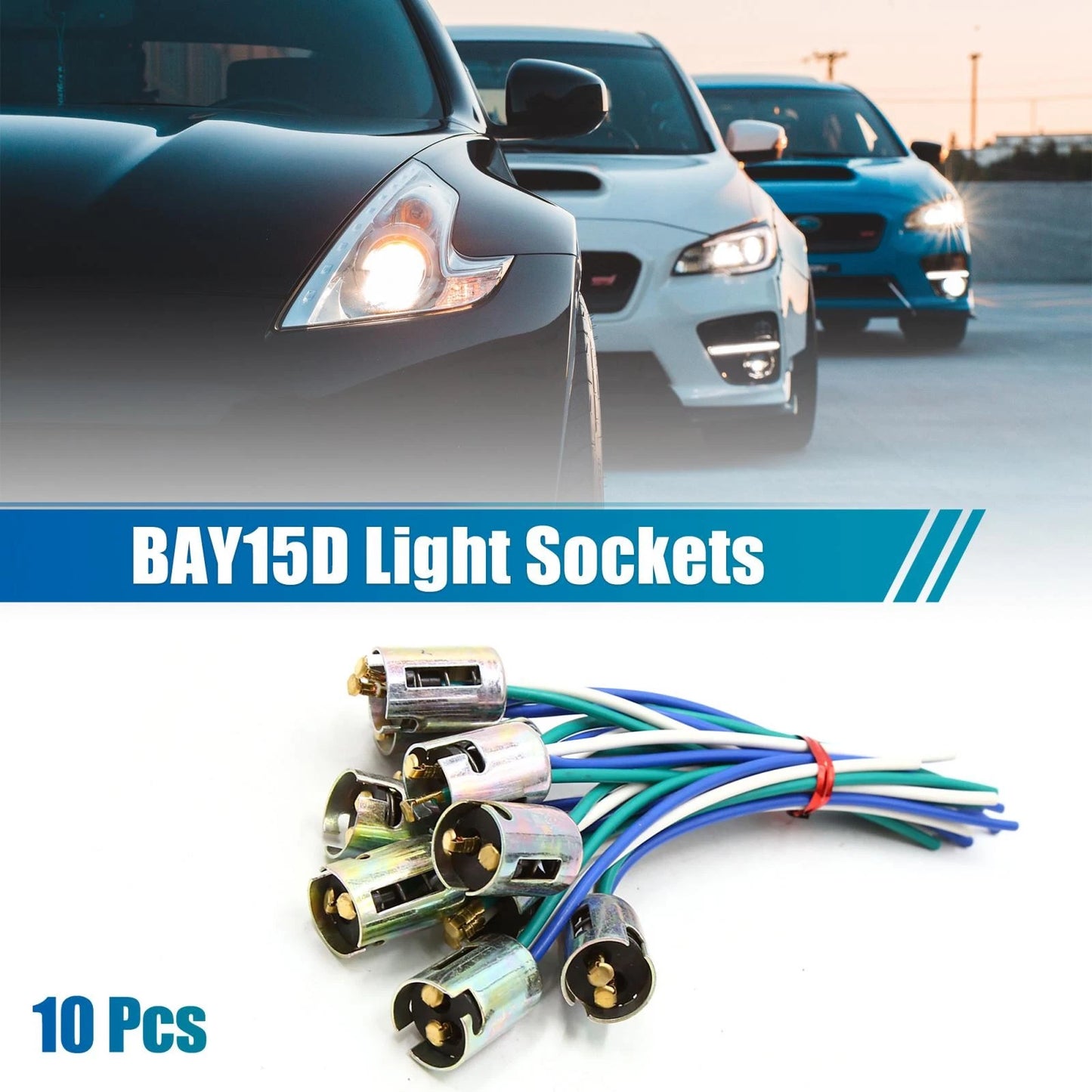 10pcs BAY15D LED Light Bulb Socket Holder for Various Vehicles