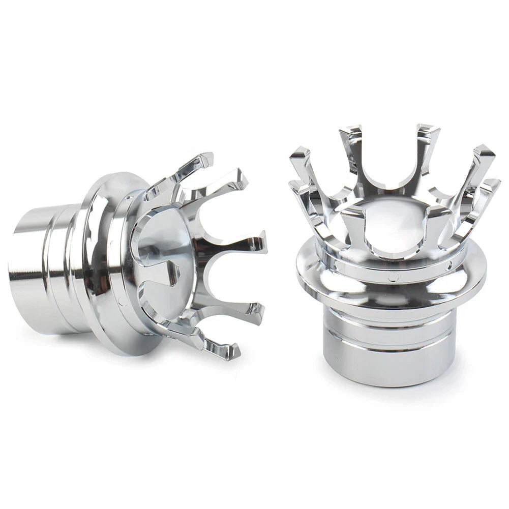 Crown Front Axle Nut Covers For Harley Softail Sportster Road King Chrome