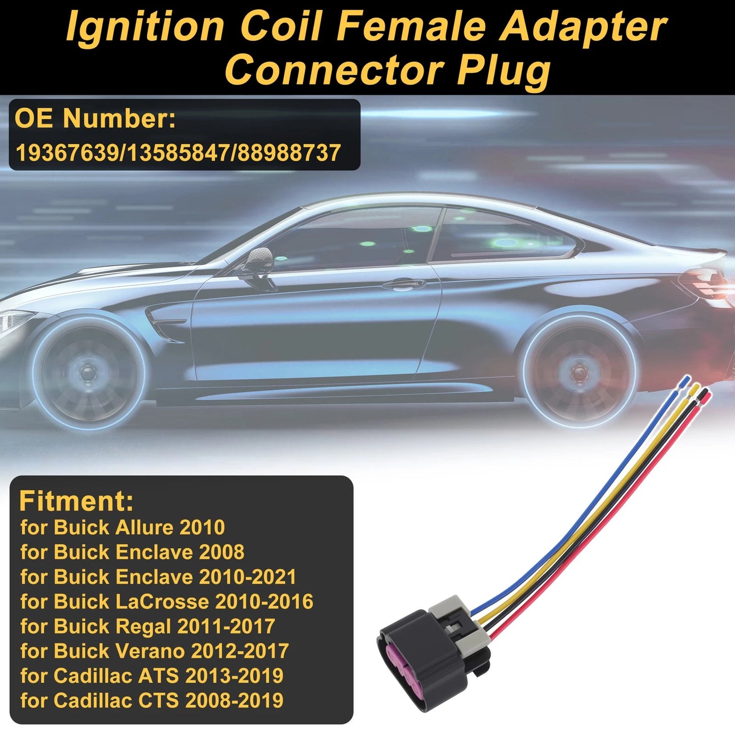 1pc 8 Pin Ignition Coil for Buick Allure (2010) & Enclave (2008) No. 19367639
