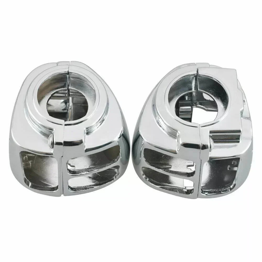 Billet Aluminum Chrome Switch Housing Cover & Button Caps for Harley Dyna Softail (2006-2023)