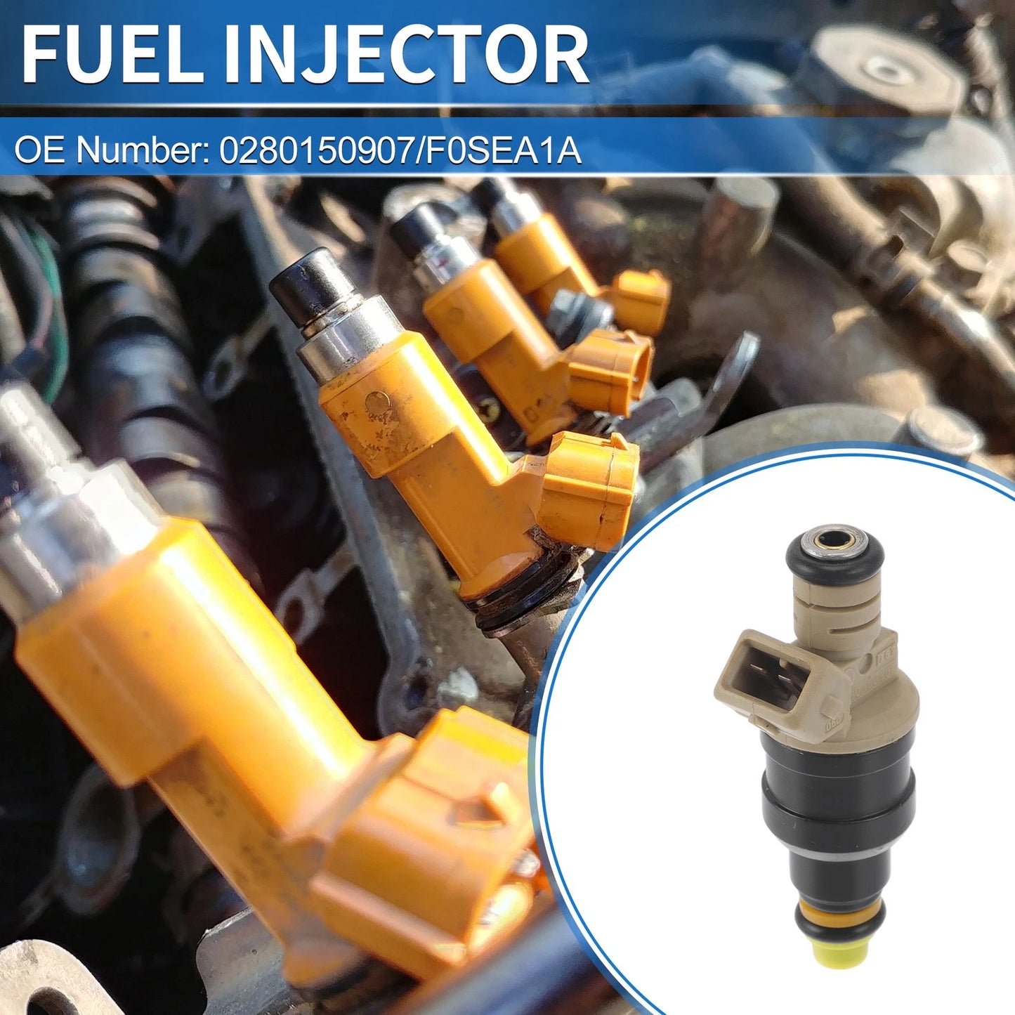 1 Pc Fuel Injector No. 0280150907/F0SEA1A for Ford F-150 F-250 (1990–1995)