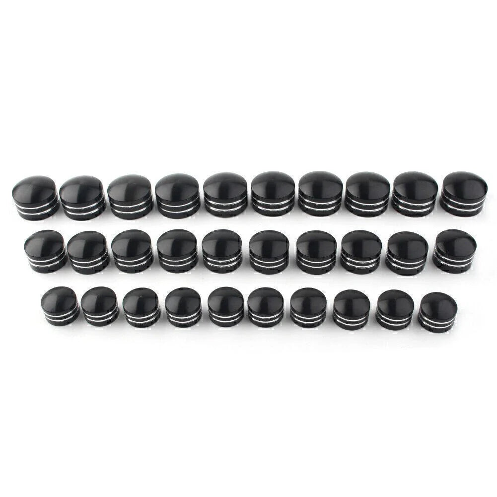 9mm Motor Bolt Topper Caps Covers for Harley - 10 x Black CNC