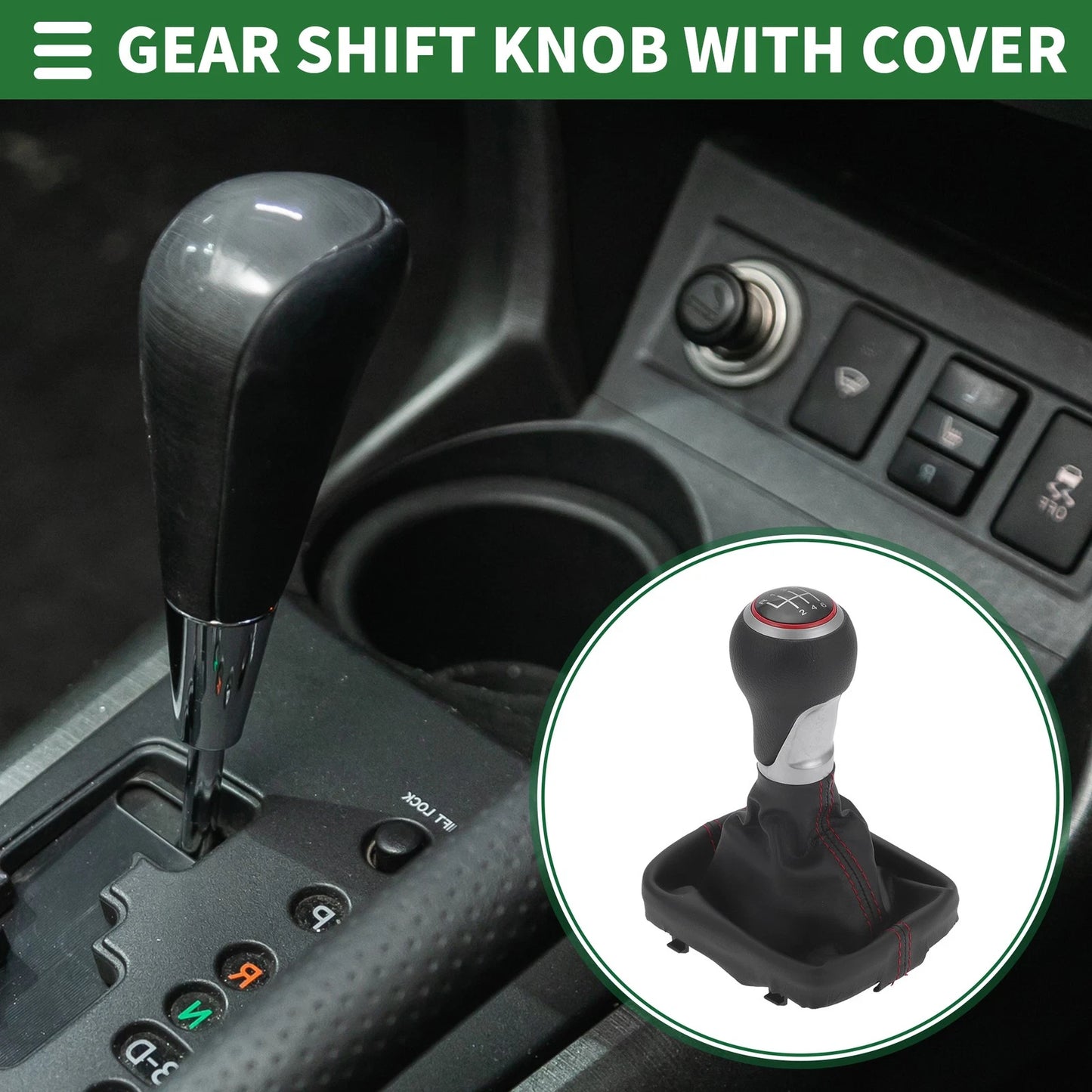 6 Speed Shift Knob with Cover for Audi A3 8P (2003–2013) Matte Red Black