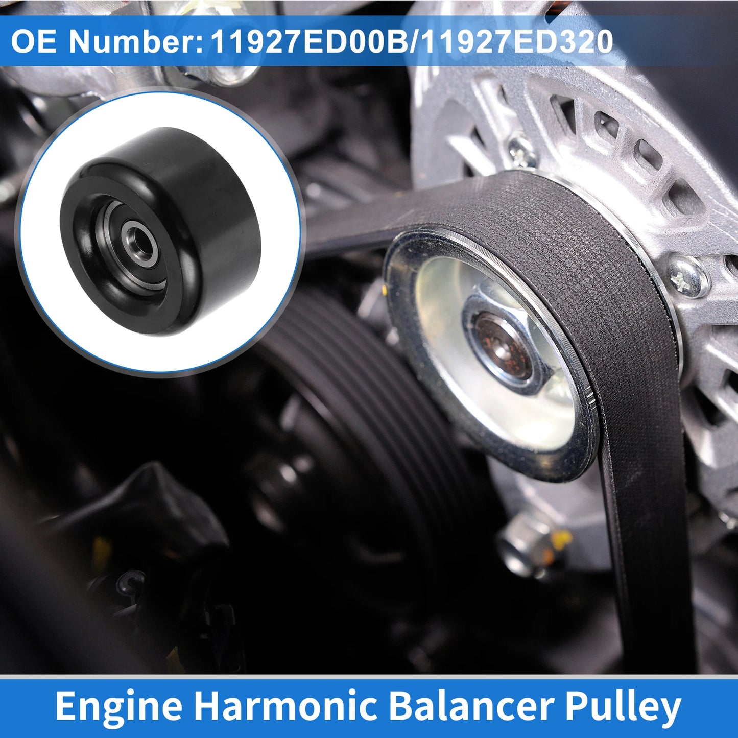 Drive Belt Idler Pulley for Nissan Versa (2009–2011, 2014–2018) No. 11927ED00B