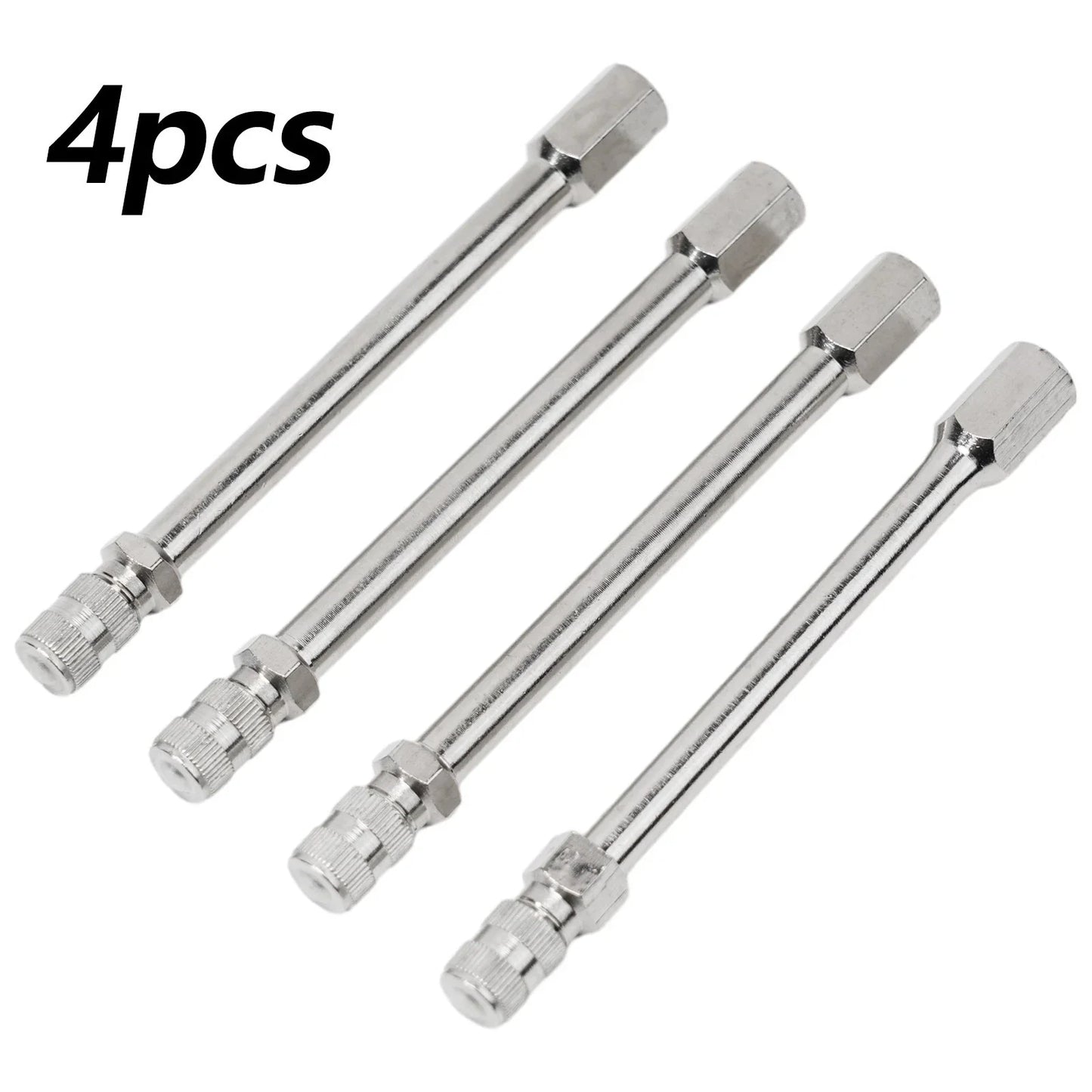 4x 100mm Metal Tire Wheel Valve Extension Cap Stem for Car Truck Van
