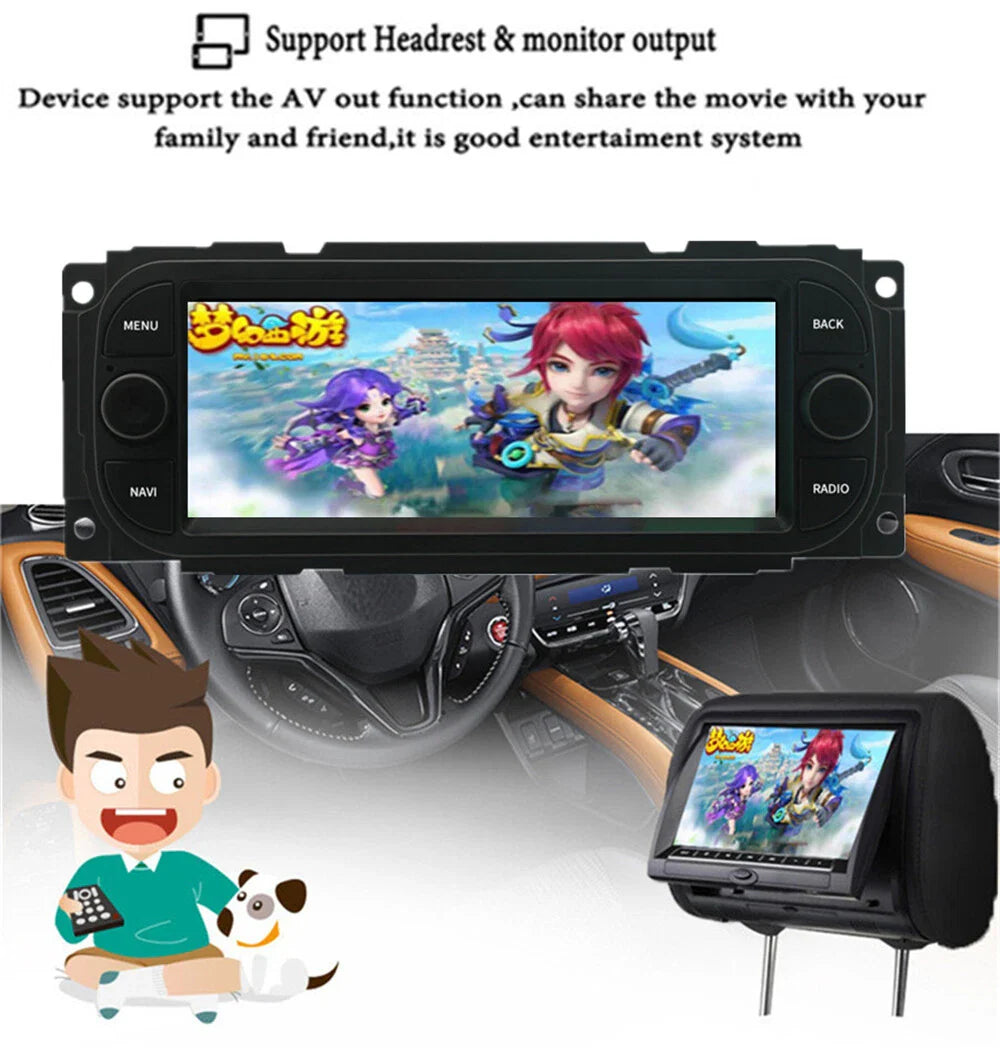 6.8" Android Stereo Radio GPS Navigation for Dodge Chrysler Jeep (2017-2023)