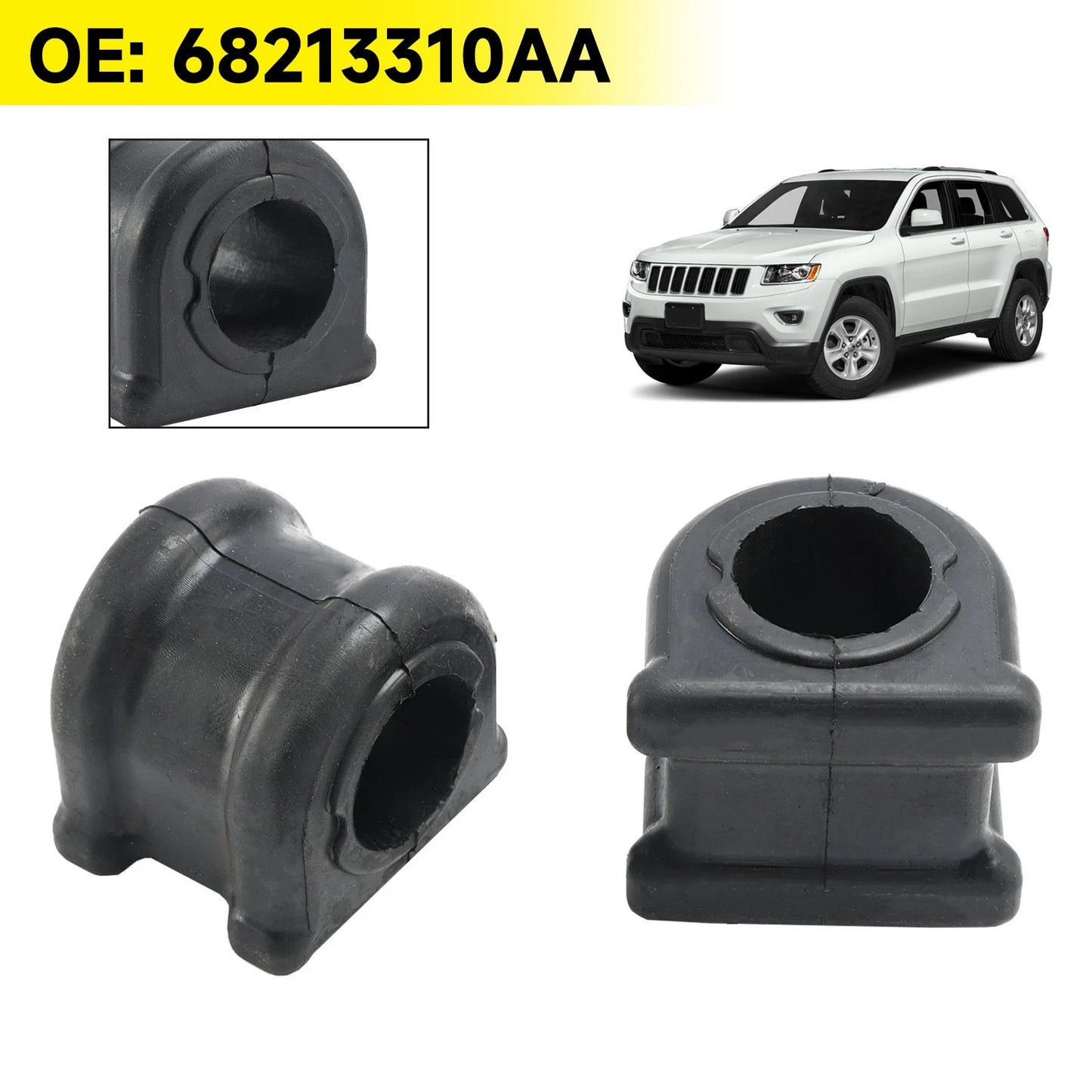 2X Front Suspension Sway Bar Stabilizer Bushing 68213310AA for Grand Cherokee (2011–2020)