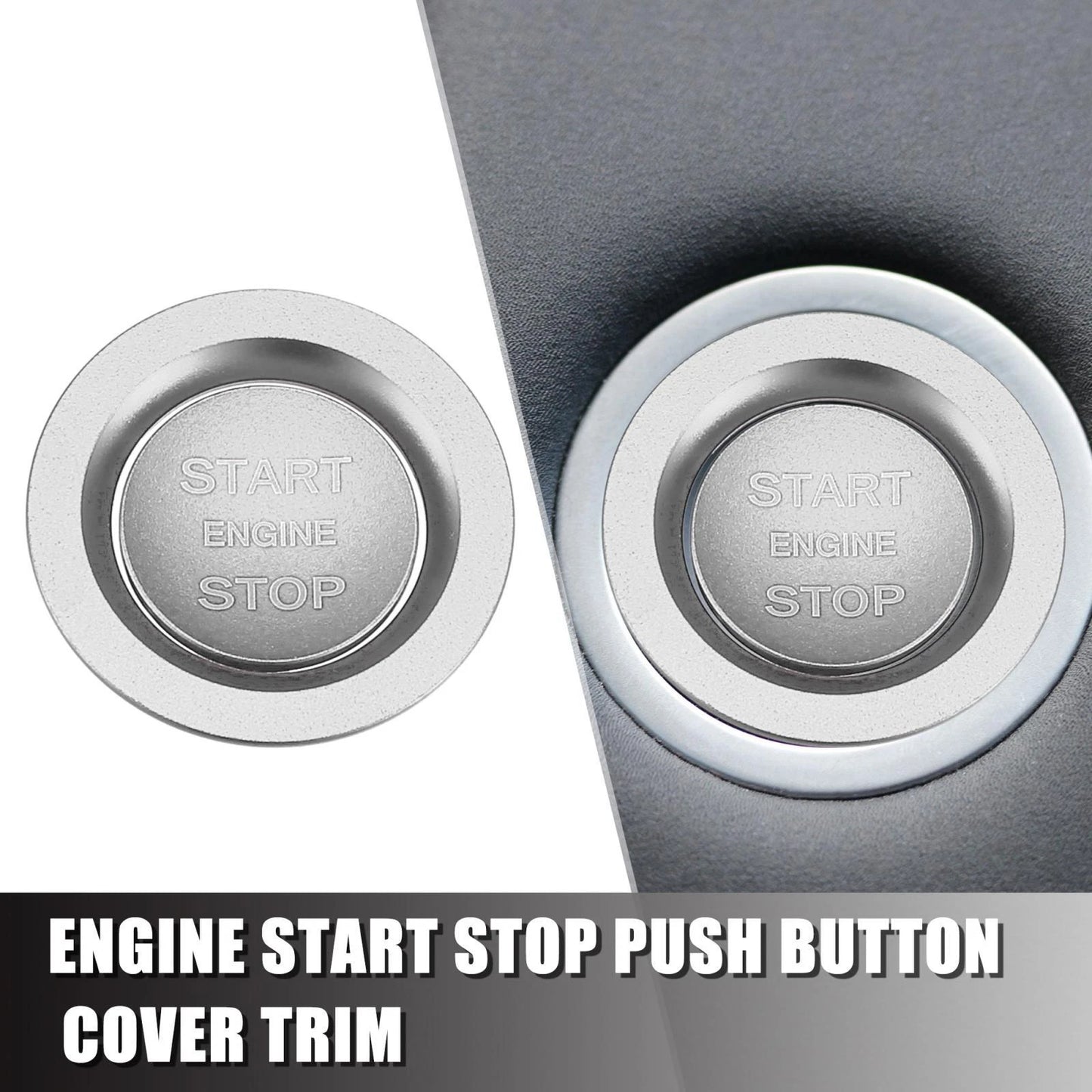 Engine Start Stop Button Cover Kit for Range Rover (2013–2022) Silver Tone