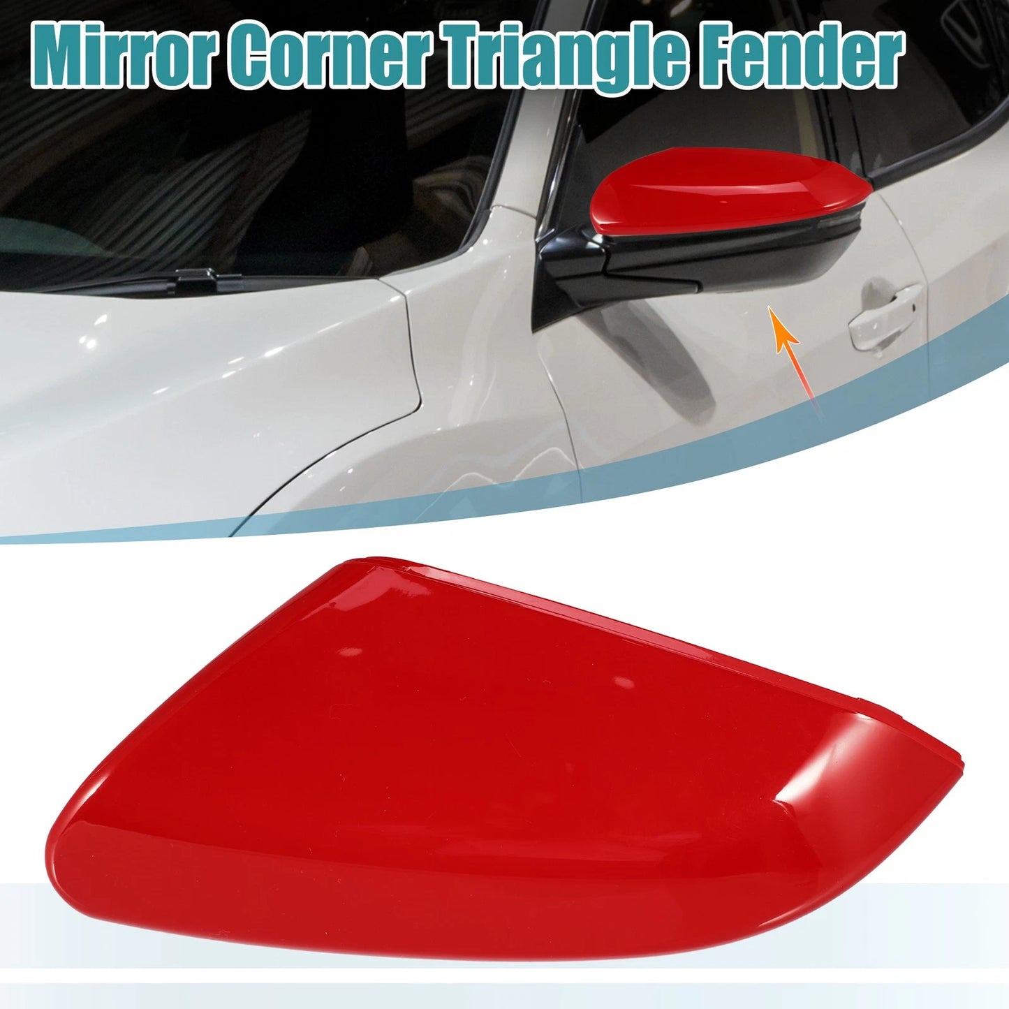 Left Side Mirror Corner Triangle Fender Cover Trim for Honda Civic (2016–2019) Red