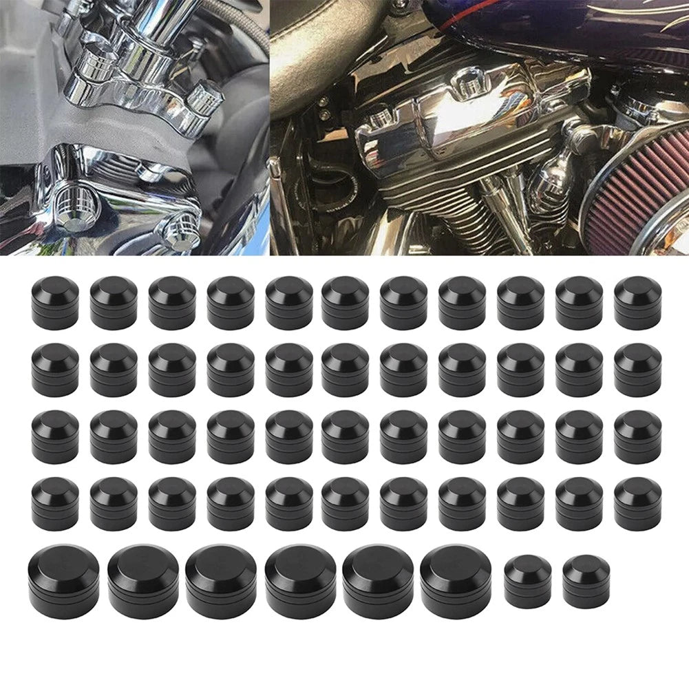 52X Engine Topper Bolts Cover Screw Cap Black for Harley Twin Cam Dyna (2000–2017)