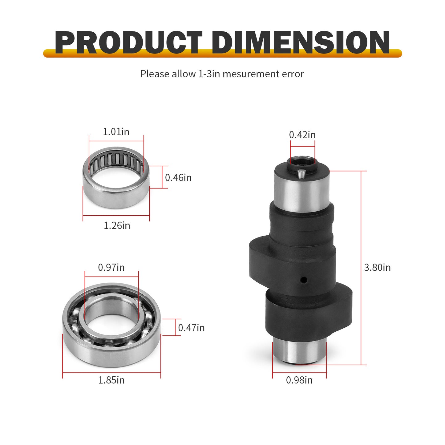 Camshaft & Bearing Repair Kit for Yamaha Warrior Wolverine Big Bear Kodiak (1996–2006)