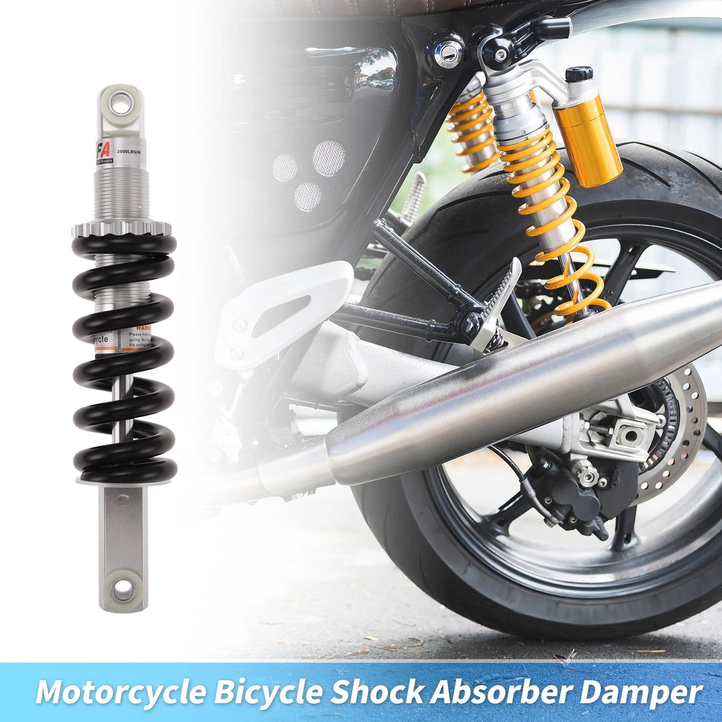 Shock Absorber 215mm 2000lbs for Bicycle Motorcycle (2000–2023)