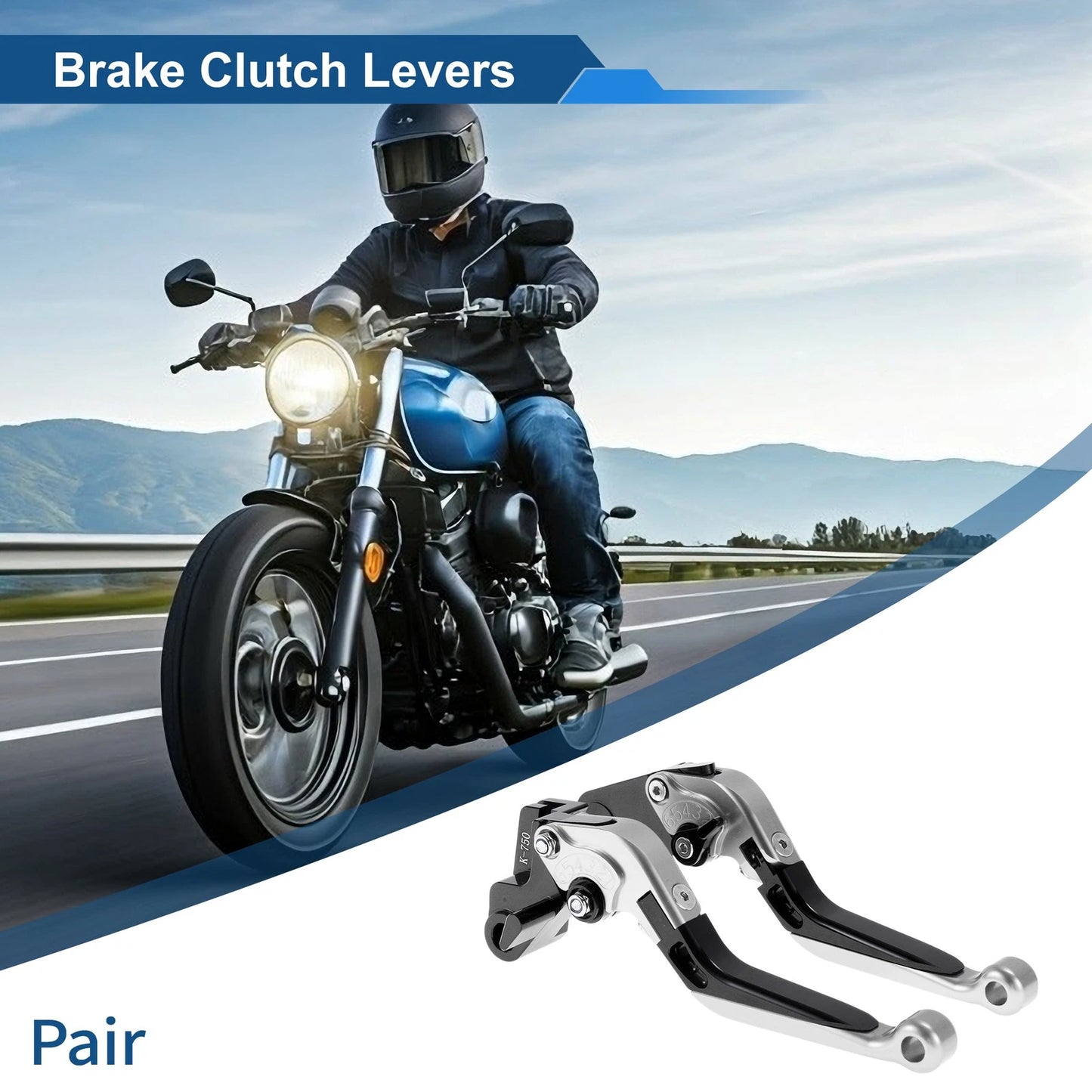 Adjustable Brake Clutch Lever for Kawasaki Z1000SX (2011–2023) Silver Black
