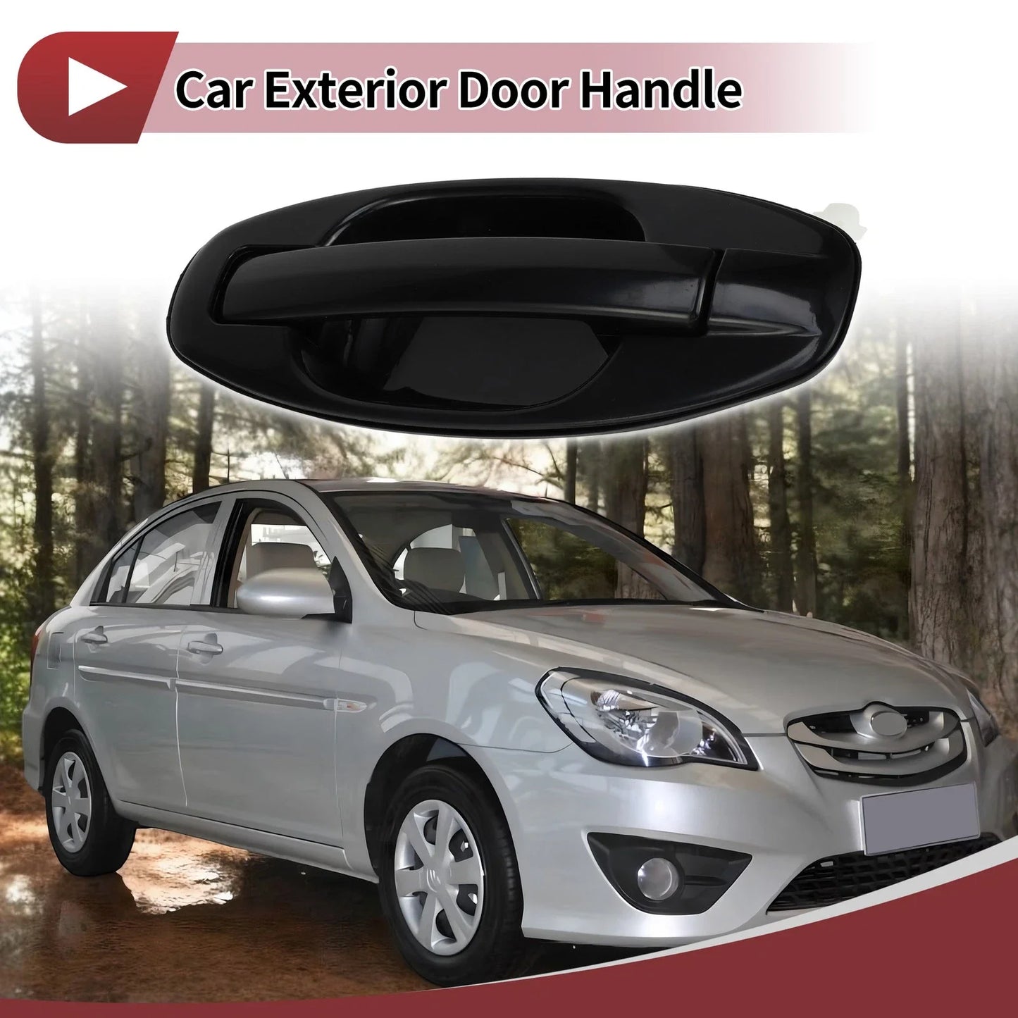 Exterior Door Handle for Hyundai Santa Fe Rear Left (2013-2018) Black