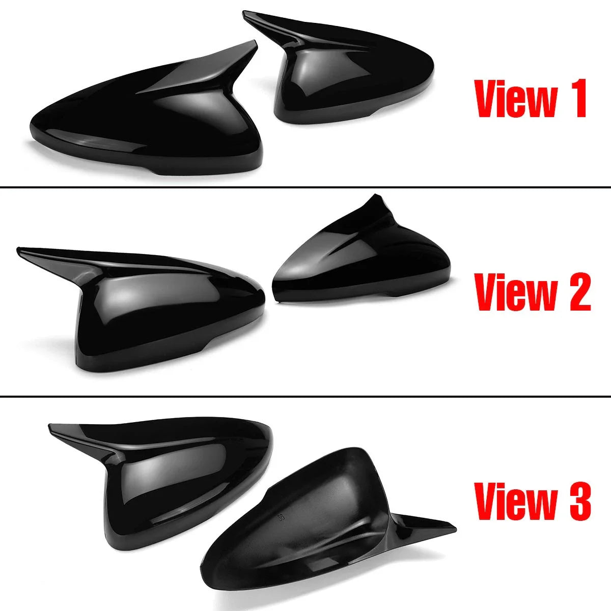 Pair Glossy Black Rearview Mirror Cover Cap Trim for Honda Accord (2018–2022)