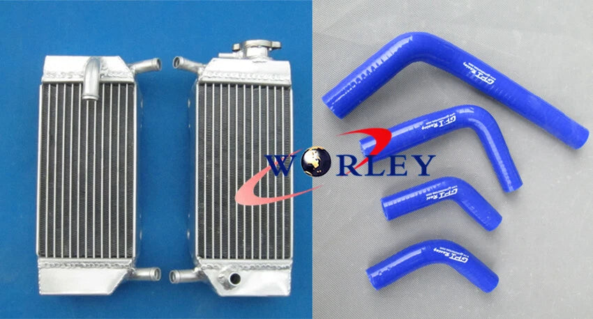 Aluminum Radiator with Blue Hose for Honda CRF250R CRF250X (2004–2009)
