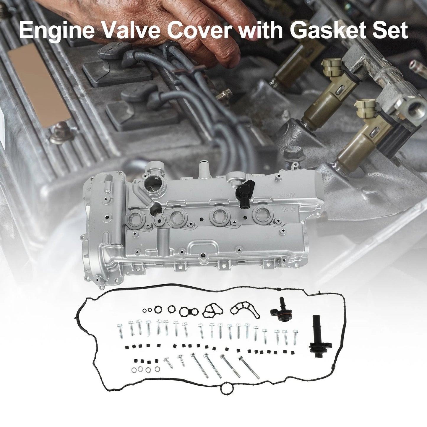 Front Engine Valve Cover w/ Gasket No. 25201395 for Chevrolet Malibu (2013–2022)