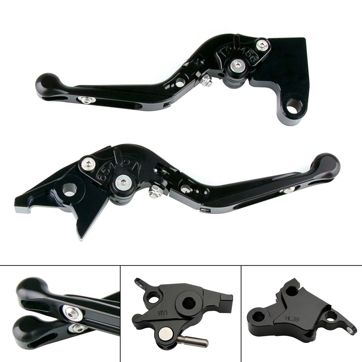 CNC Black Mirror Caps for Kawasaki ZX-6R 636 (2013–2025)