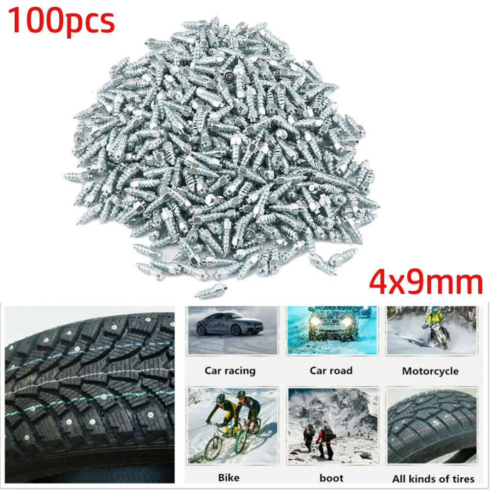 100×9mm Screw In Tire Stud Snow Spikes for Car/Truck/ATV