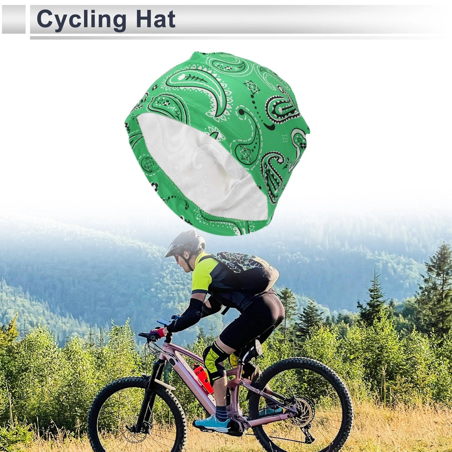 Cycling Hat Sweat Wicking Breathable Light Green 25x15cm (2023)