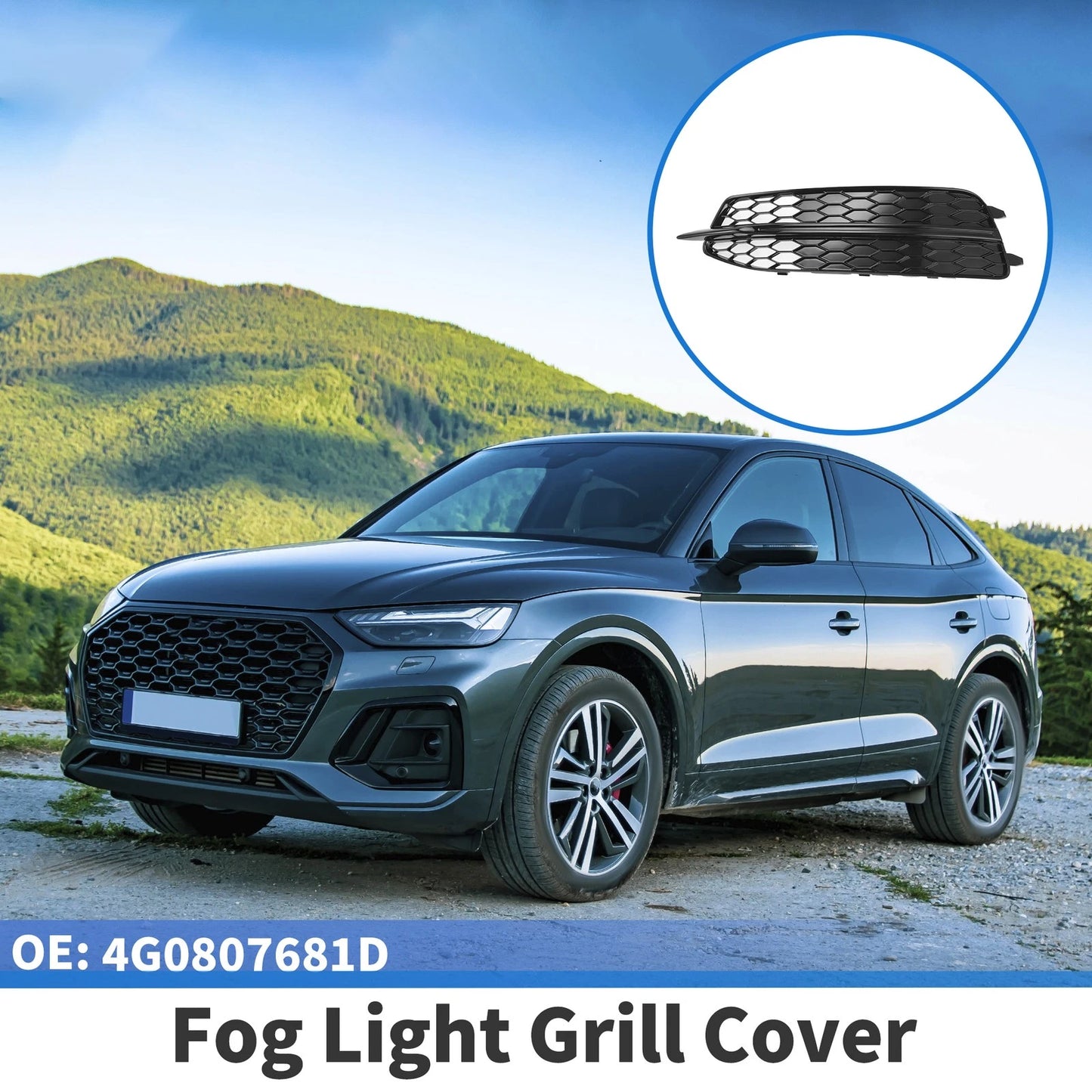 1pc Front Left Fog Light Grill for Audi A6 C7 (2011–2014) No. 4G0807681D Black