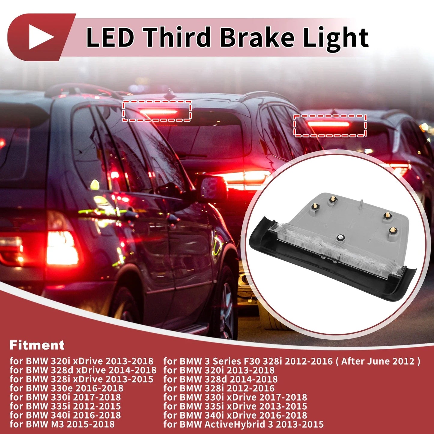 LED Third Brake Light Lamp for BMW 3 Series F30 Gray