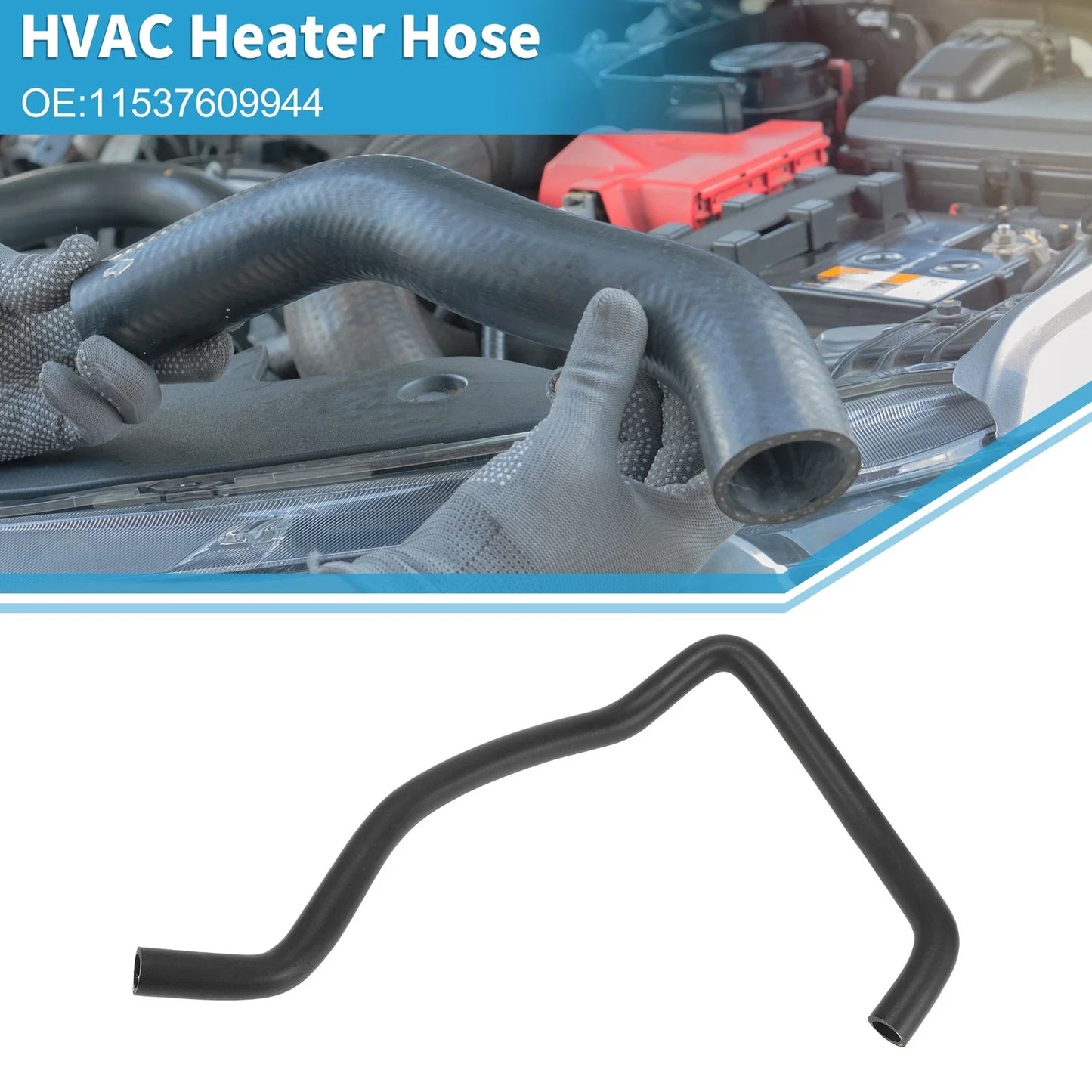 HVAC Heater Hose for BMW X5 xDrive30i 3.0L Rubber Black (2010)