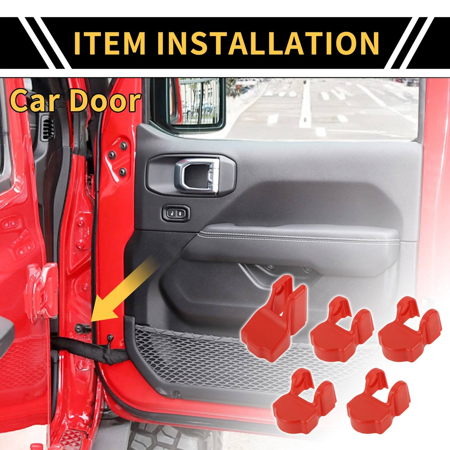 Door Limiting Cover Trim for Jeep Wrangler JL JLU (2018–2024) Red