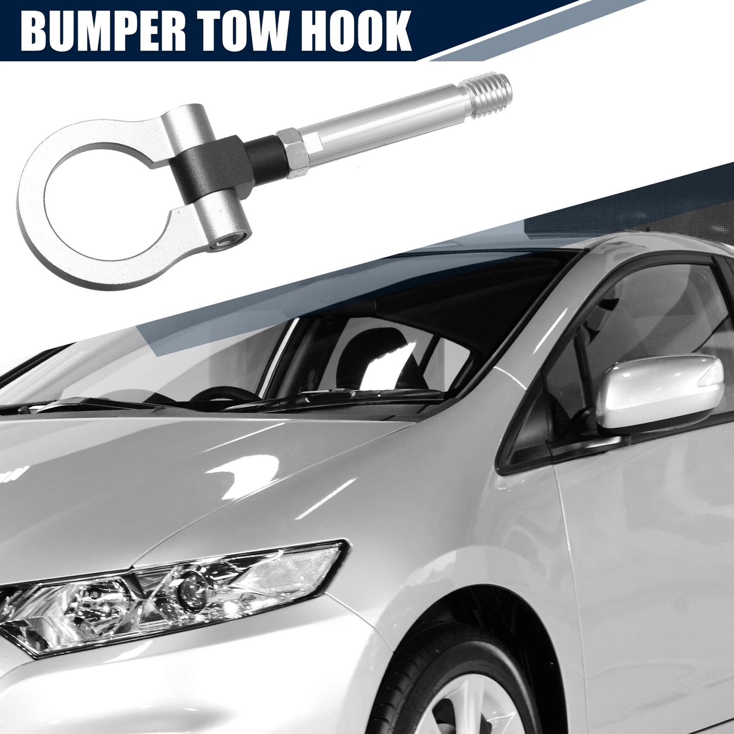 Silver Tone Round Towing Ring Eye for Honda Fit (2009–2014)