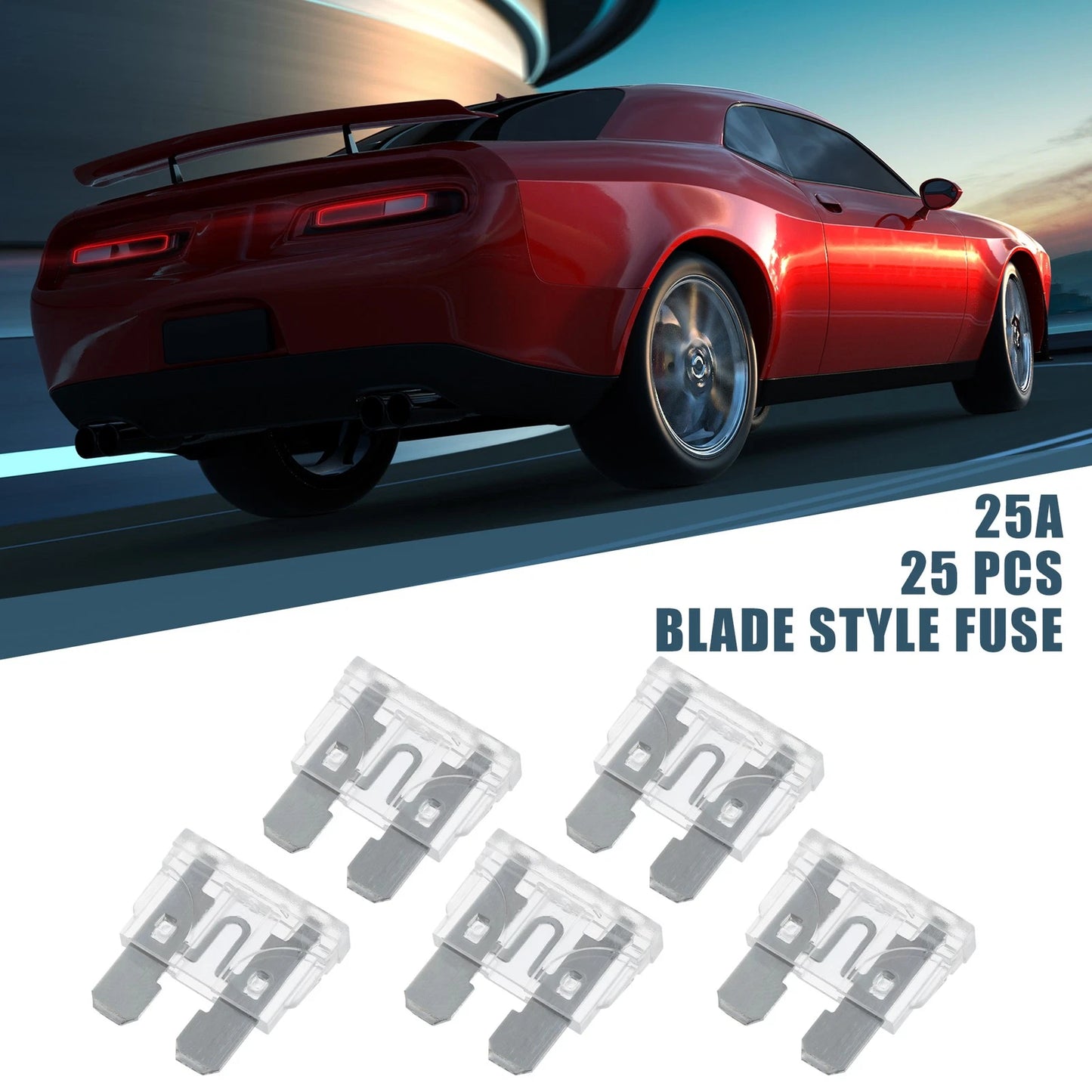 25pcs Blade Style Fuses 25A for Car Boat Truck Motorcycle (Universal)