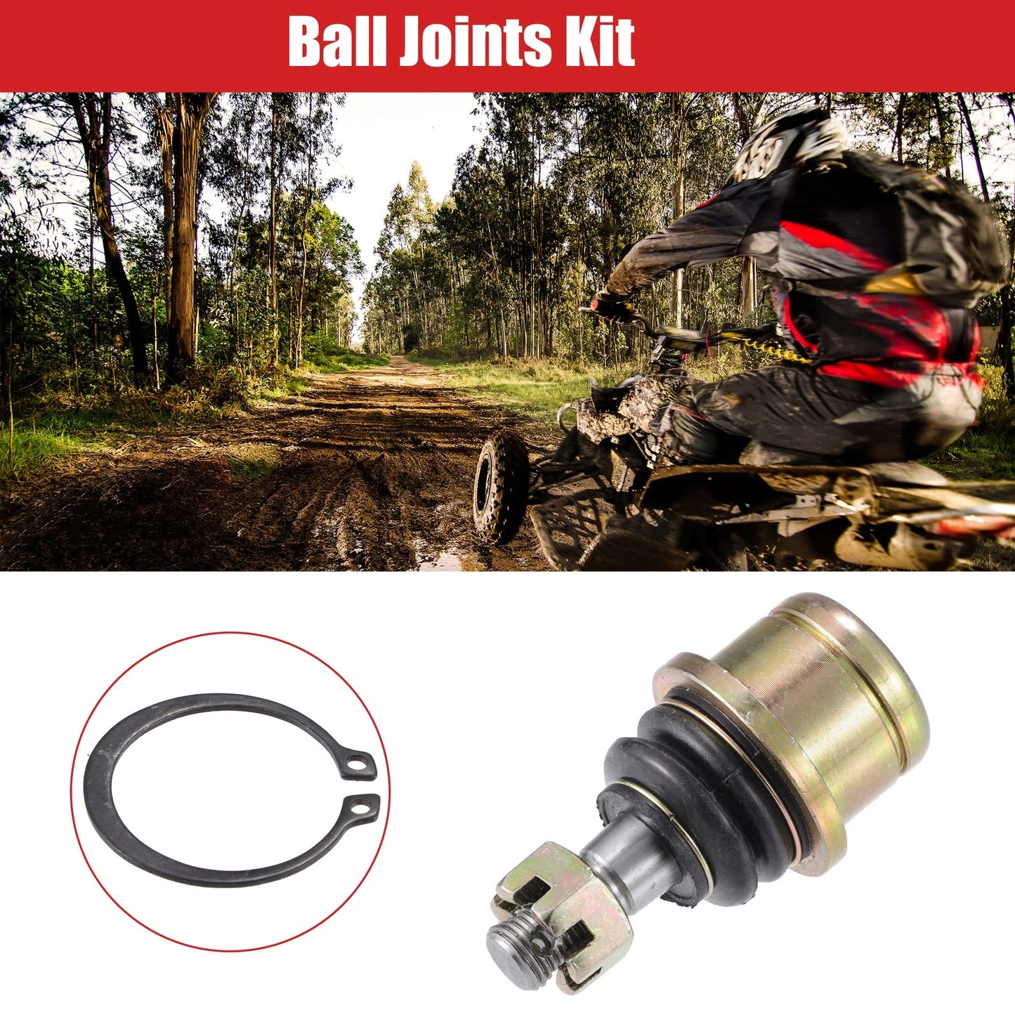 Set of 2 Ball Joints for Yamaha Big Bear 400 (2000–2012) M12x1.25