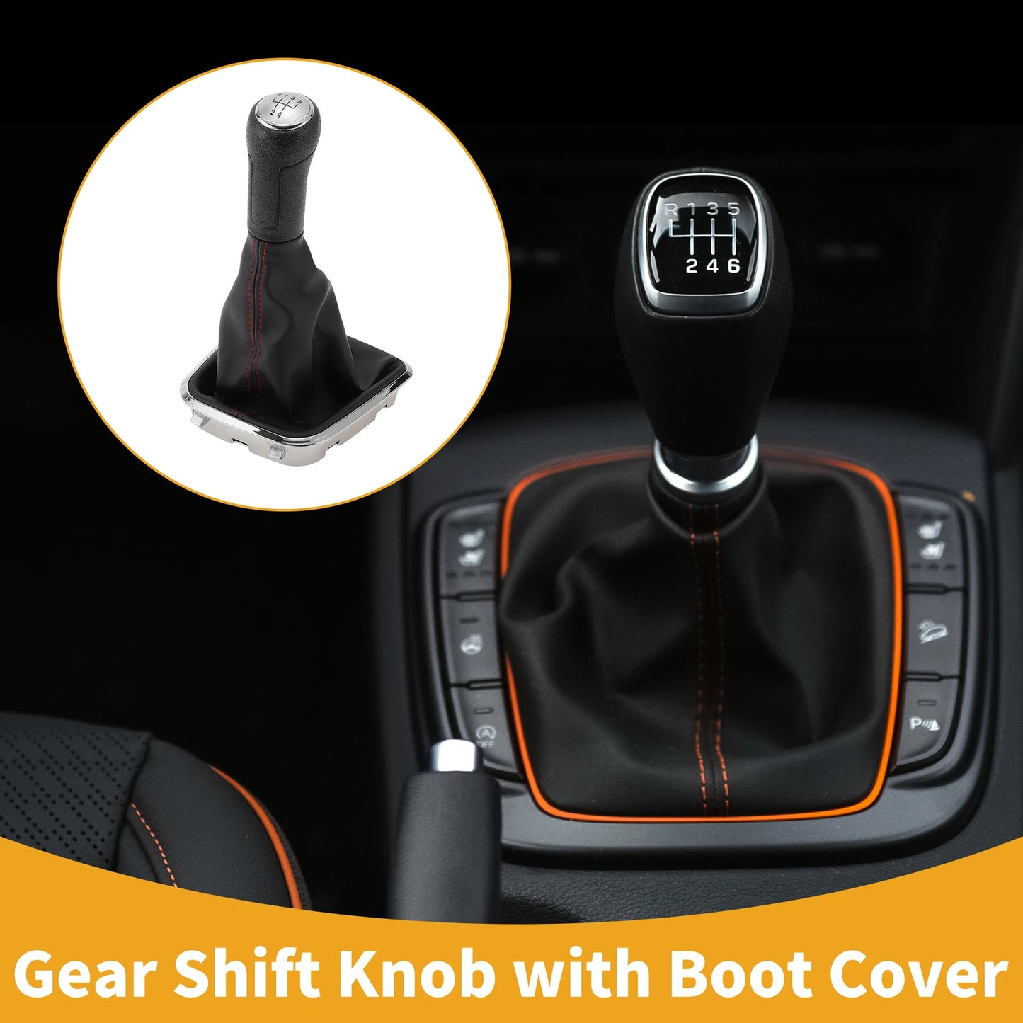 5 Speed Gear Shifter Knob with Cover for VW Polo (2014–2017)