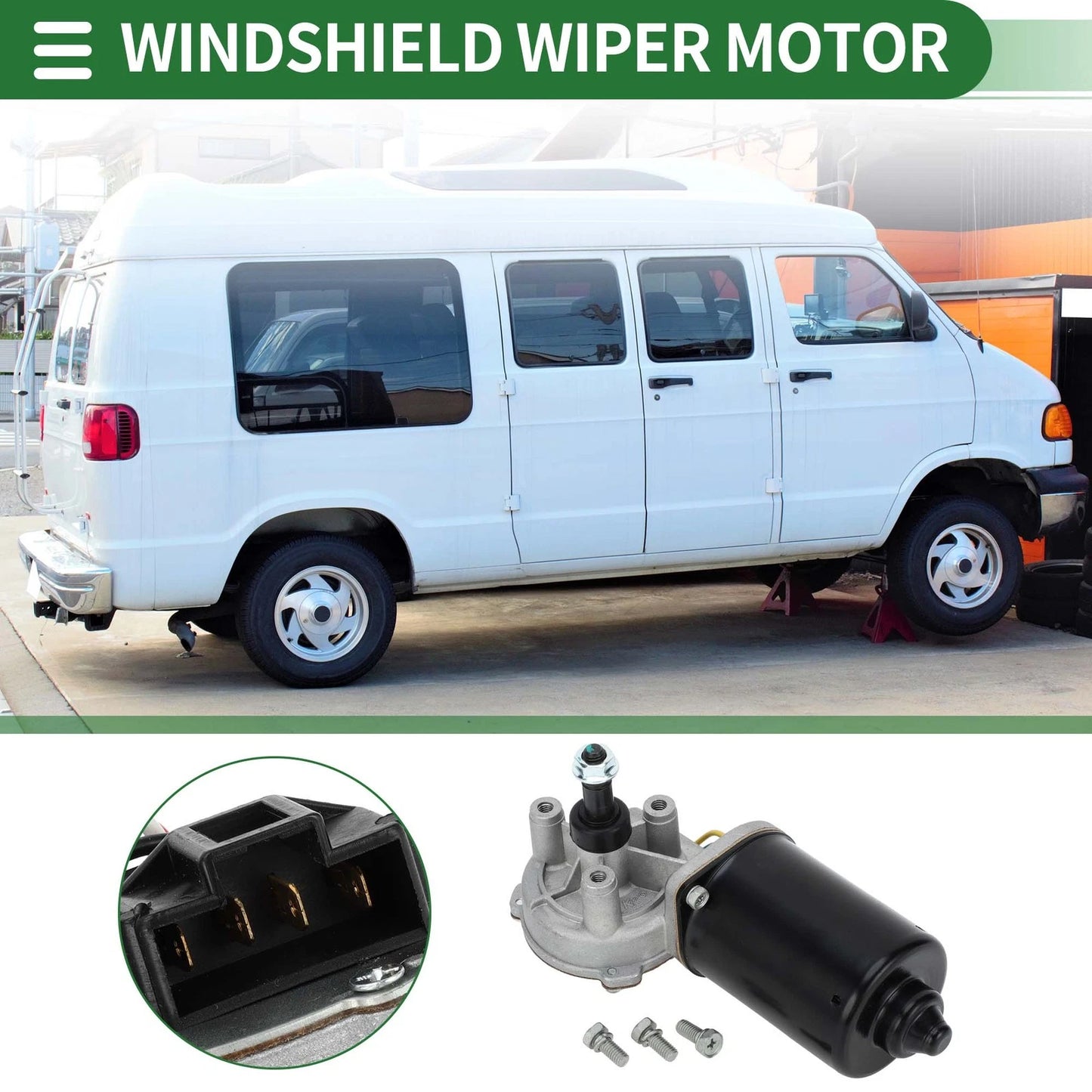 Front Windshield Wiper Motor for Dodge Ram 1500 2500 (1999–2003) No. 55155046AD
