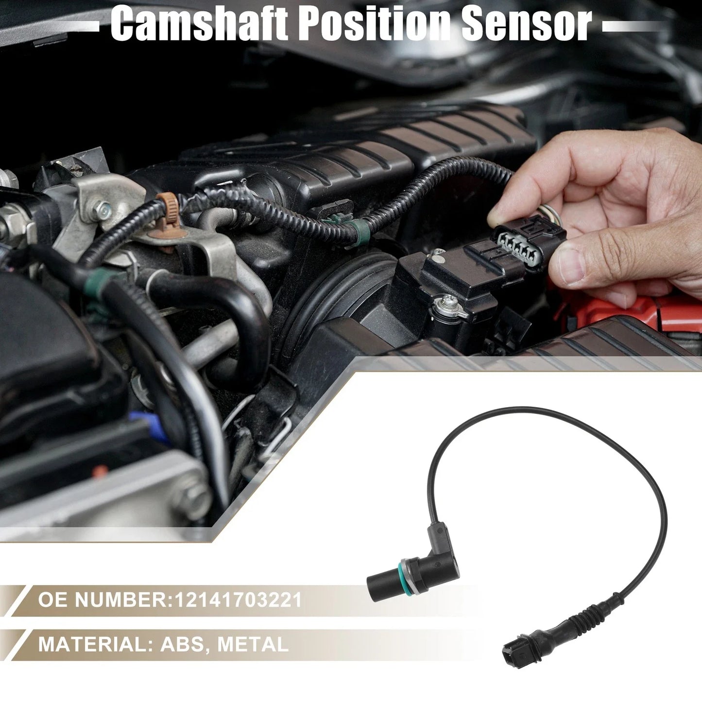 Camshaft Position Sensor for BMW 320i L6 2.0L (1992-1995) ABS Black