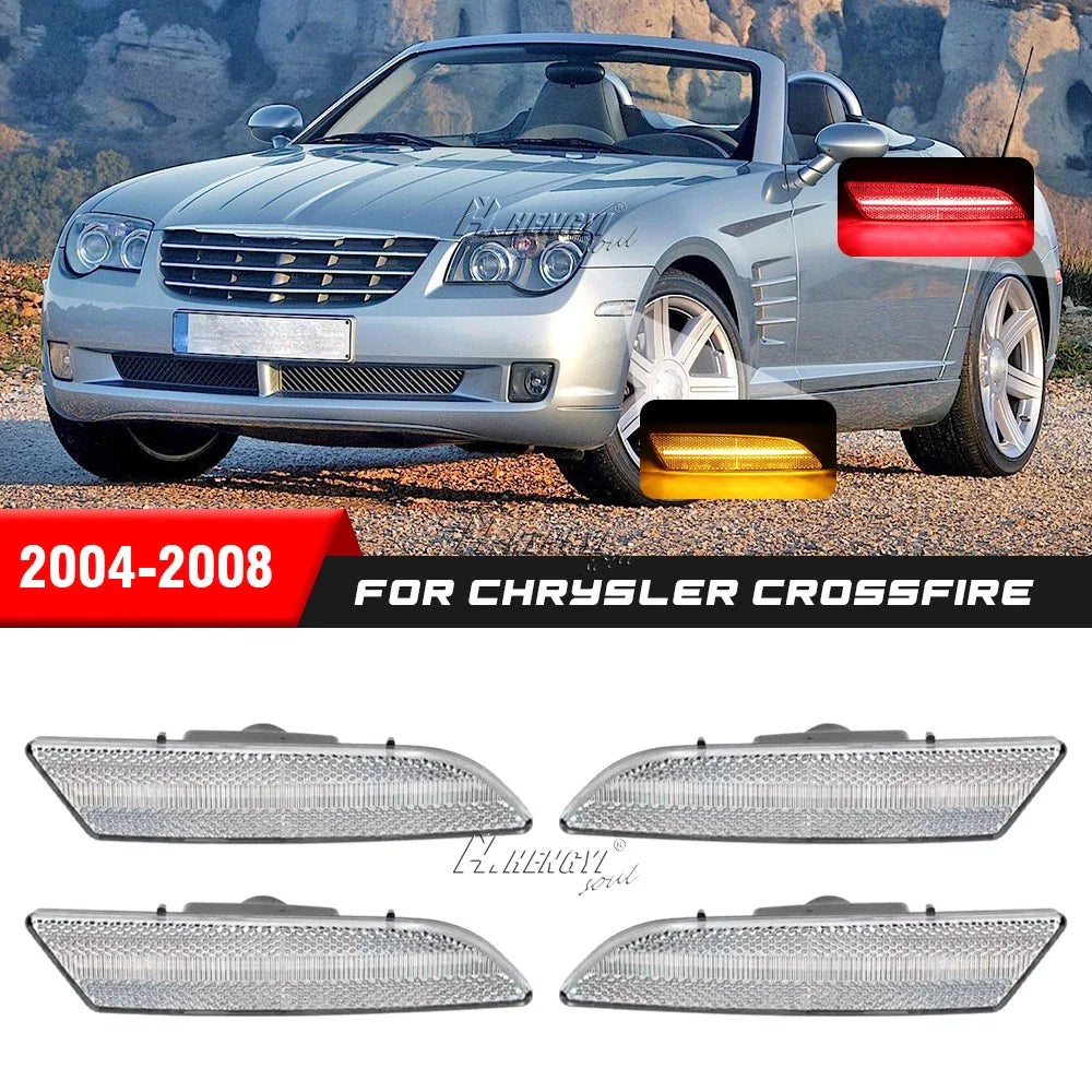 4PCS Clear Turn Signal Side Marker Light for Chrysler Crossfire (2004–2008)
