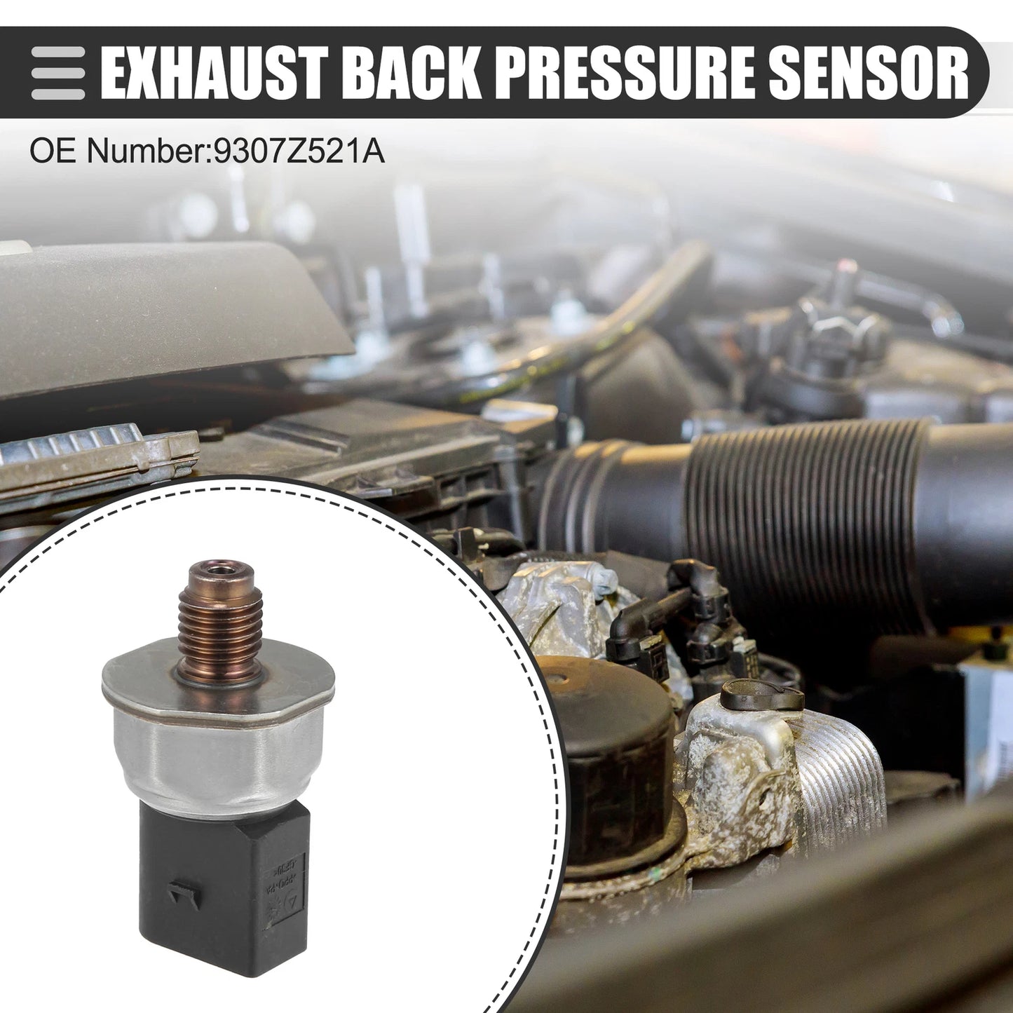 Fuel Injection Rail Pressure Sensor for Mercedes (No. 9307Z521A)