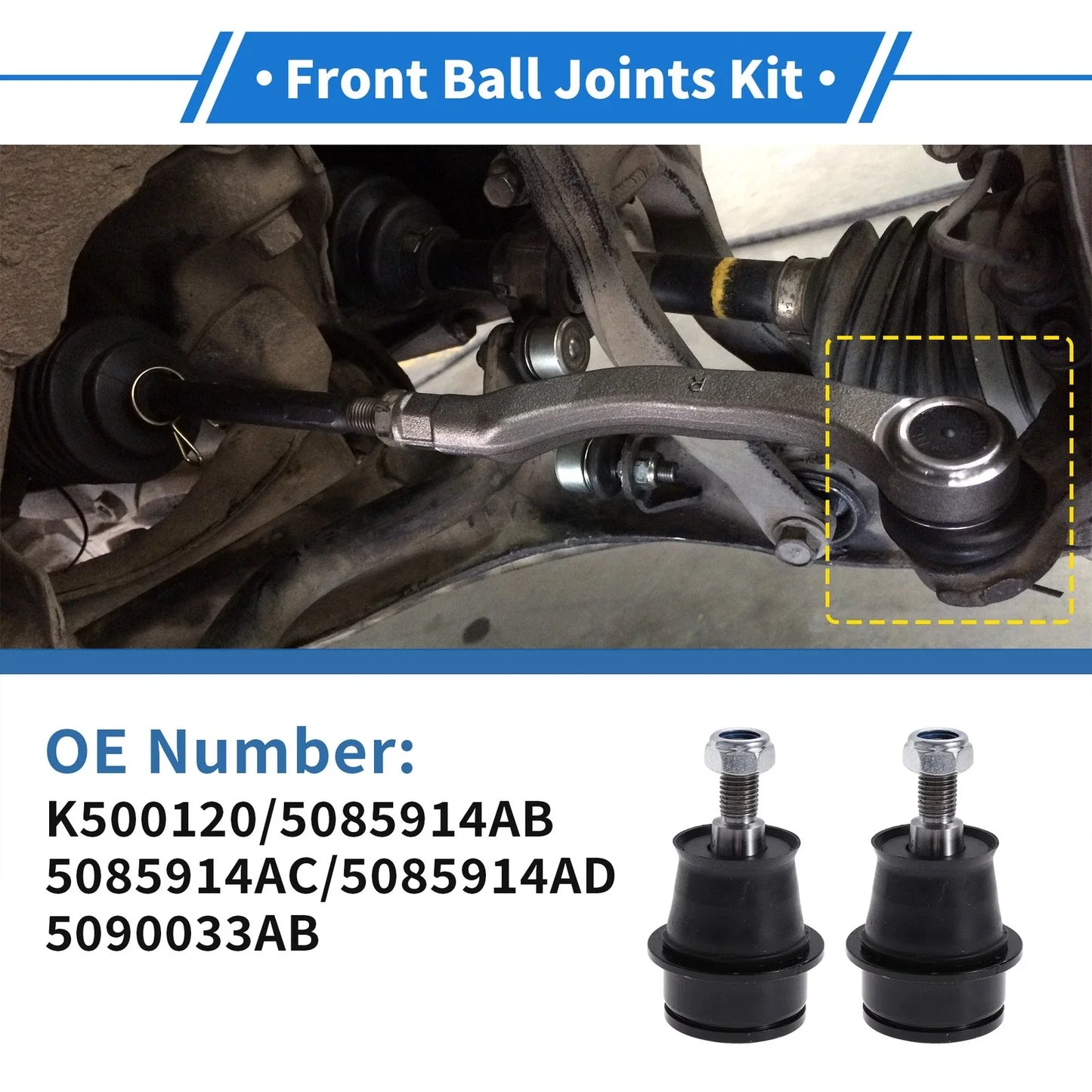 2 x Front Lower Ball Joints for Dodge Journey (2009-2020)