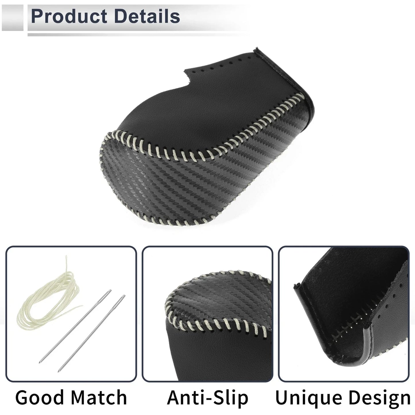 Shift Knob Cover Black Carbon Fiber Beige for BMW 3 Series (2004 - 2012)