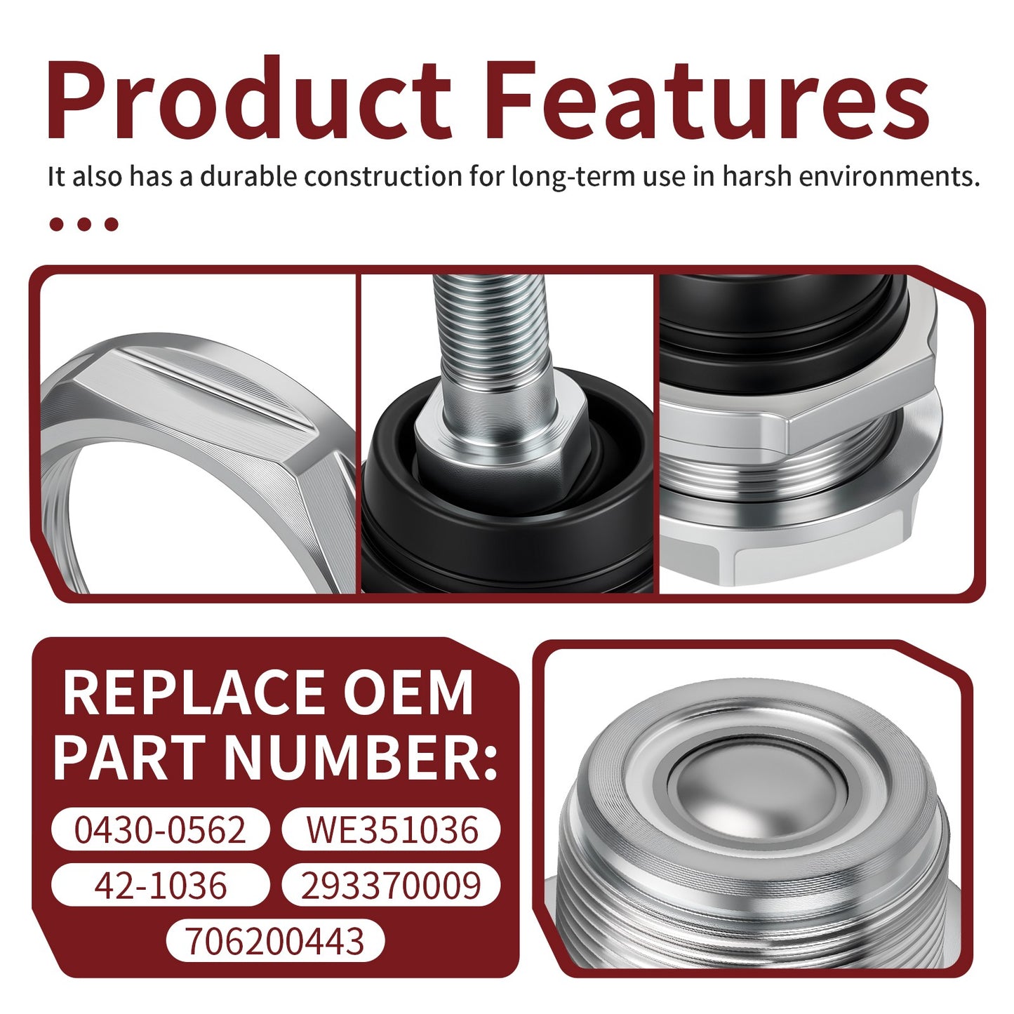 Set of 2 Upper Ball Joints for Can-Am Outlander 500 / Max 500 (2007–2012)