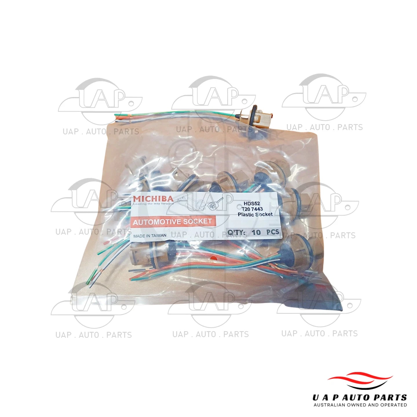 Set of 10 T20 7443 Dual Filament Wedge Bulbs for Car Stop Light