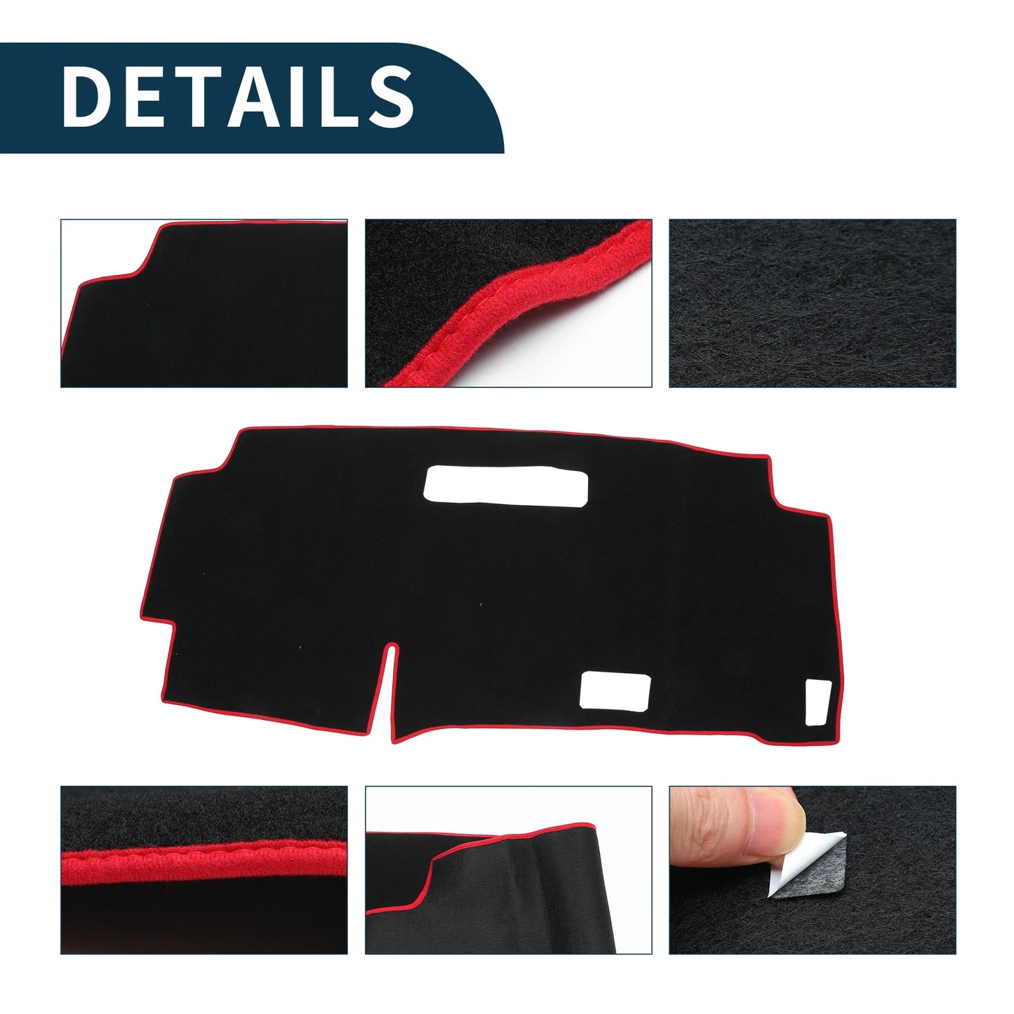 Dashboard Cover Mat for Nissan Serena C28 (2015–2024) Black Red Set of 1