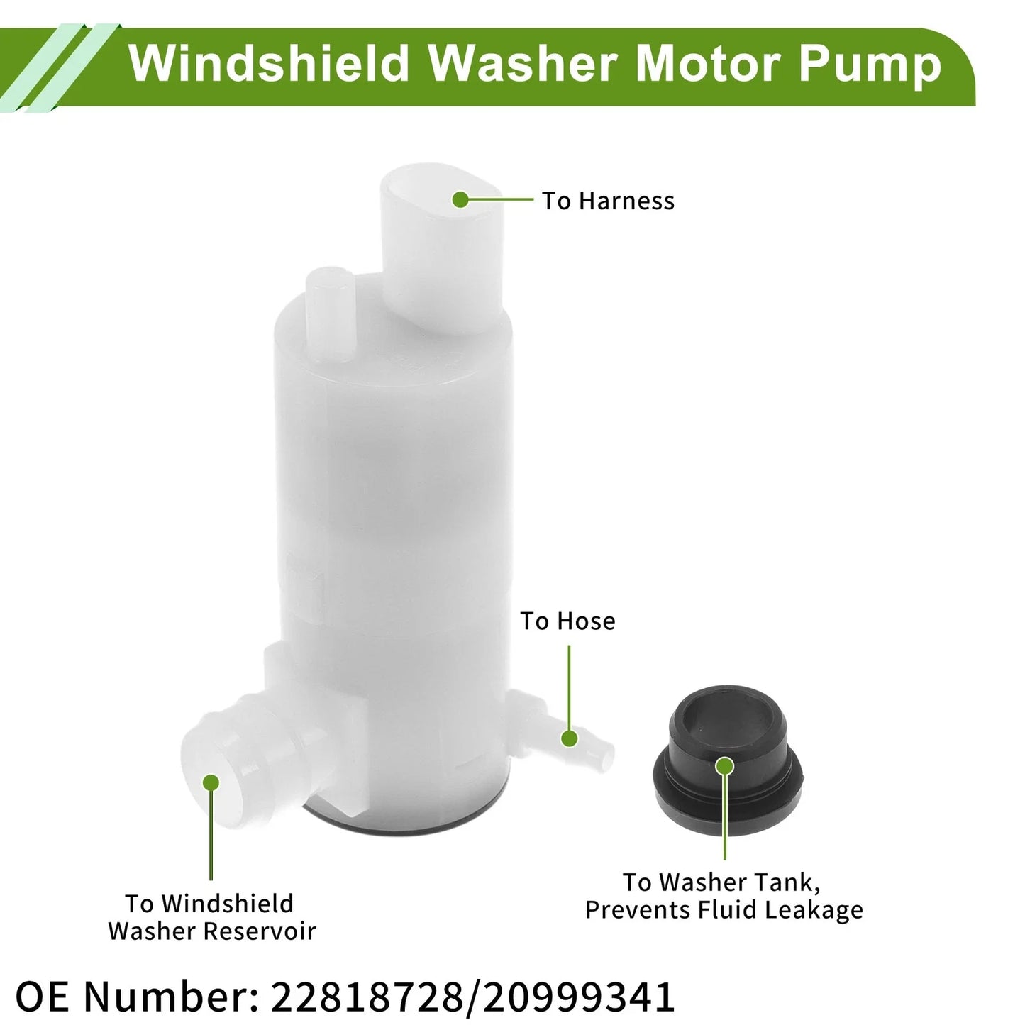 Windshield Washer Pump for Cadillac Escalade 2007-2010 with Grommet