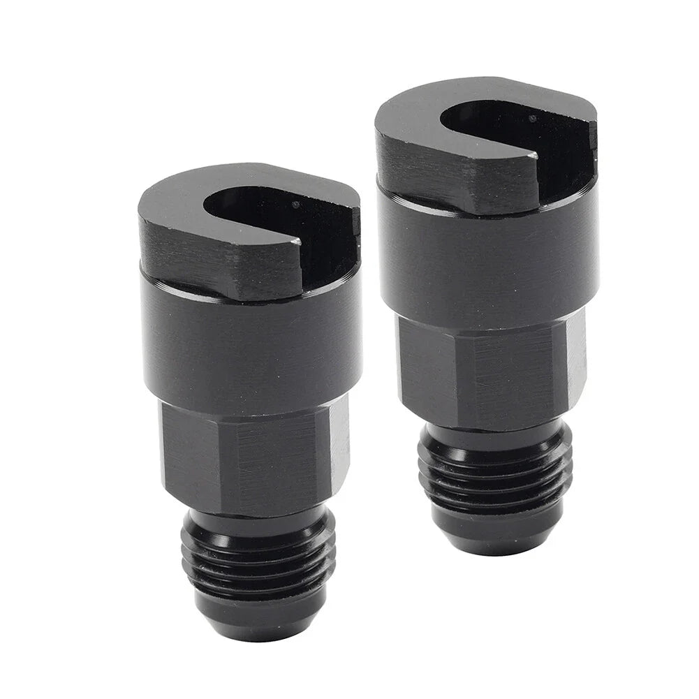 Black 6AN Male to 3/8" Quick Disconnect EFI Fuel Rail Adapter for Car