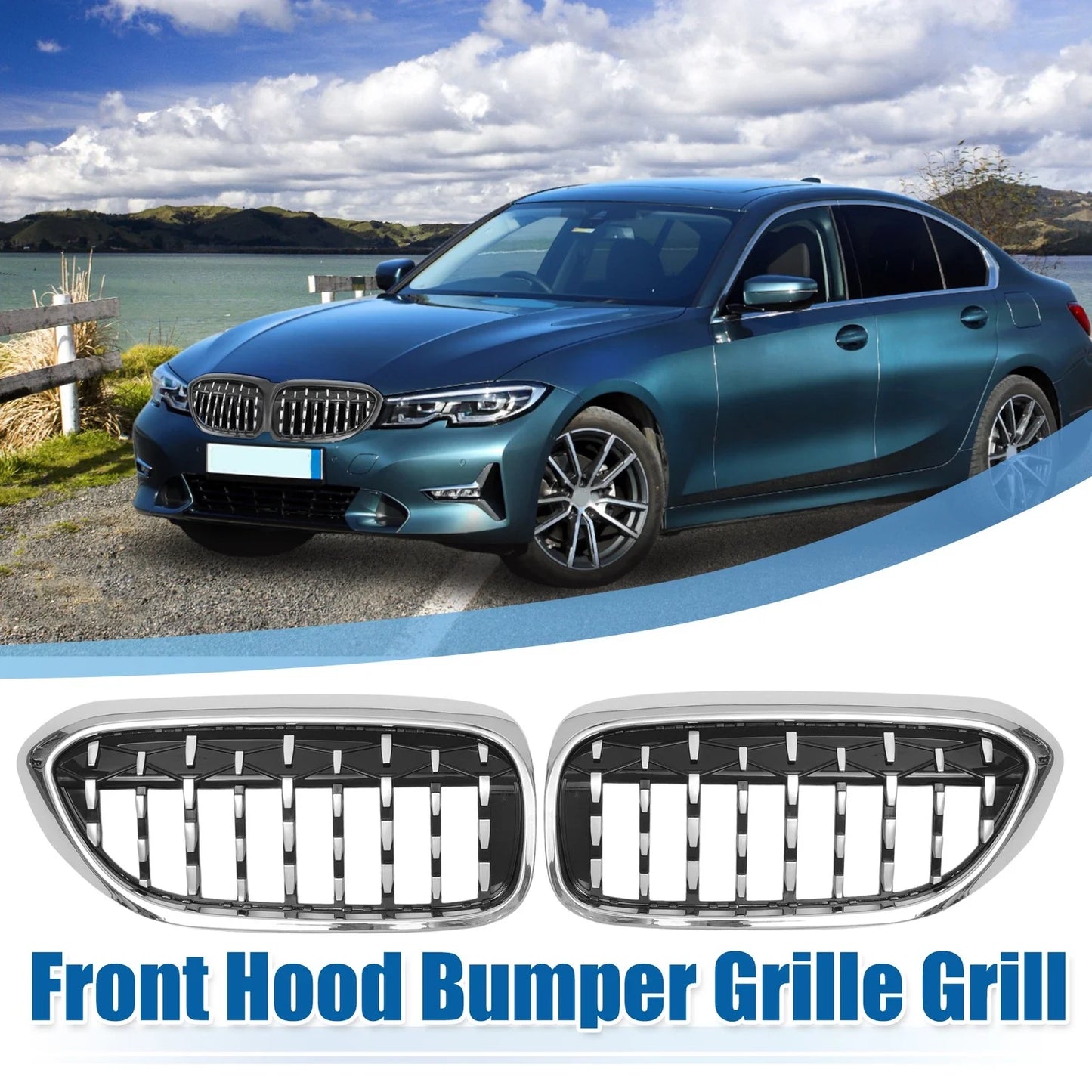 Front Hood Bumper Grille for BMW 530e 530i 540d 540i xDrive G30 (2017-2017)