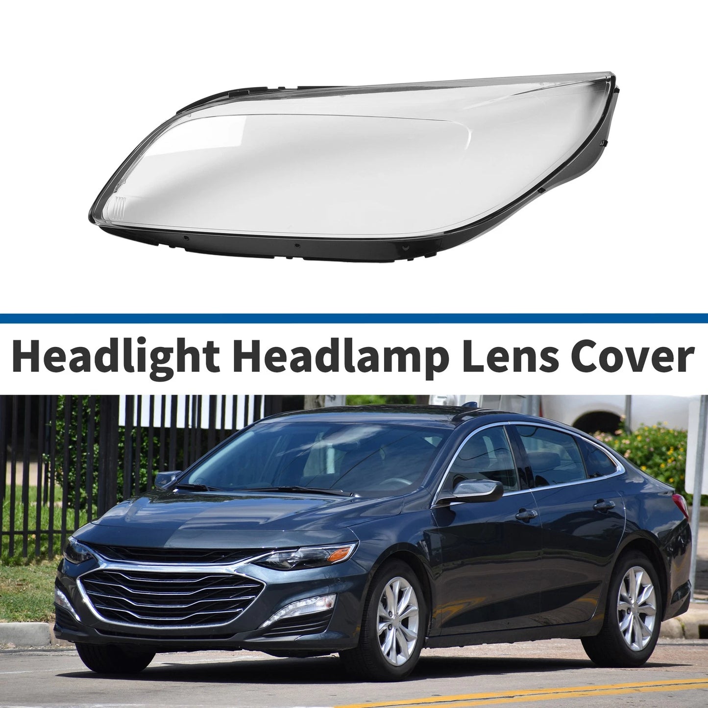 Front Left Headlight Lens Cover for Chevrolet Malibu (2013–2015) LT/LTZ/Eco